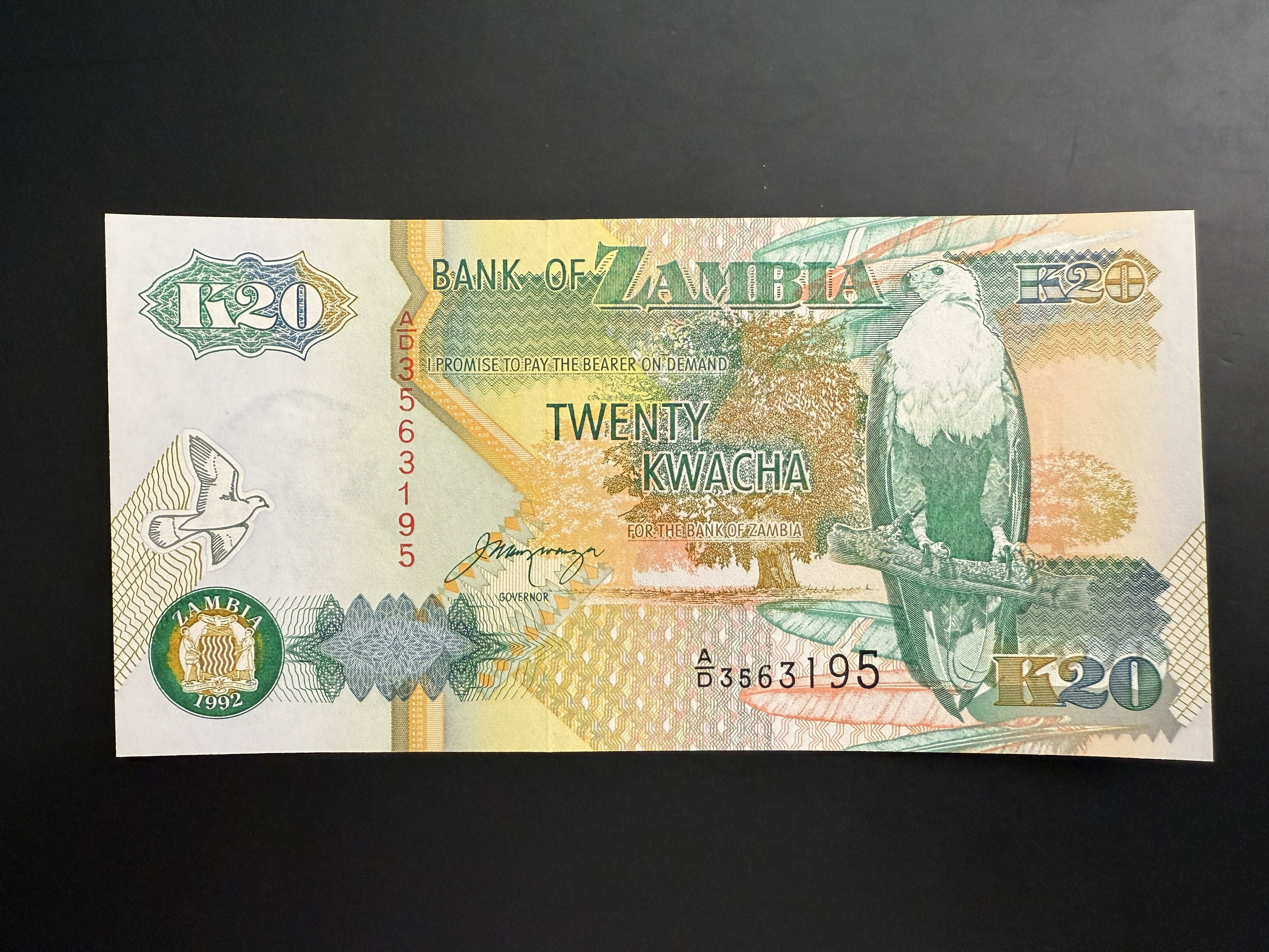 ZAMBIA 20 Kwacha 1992 (P.36) UNC