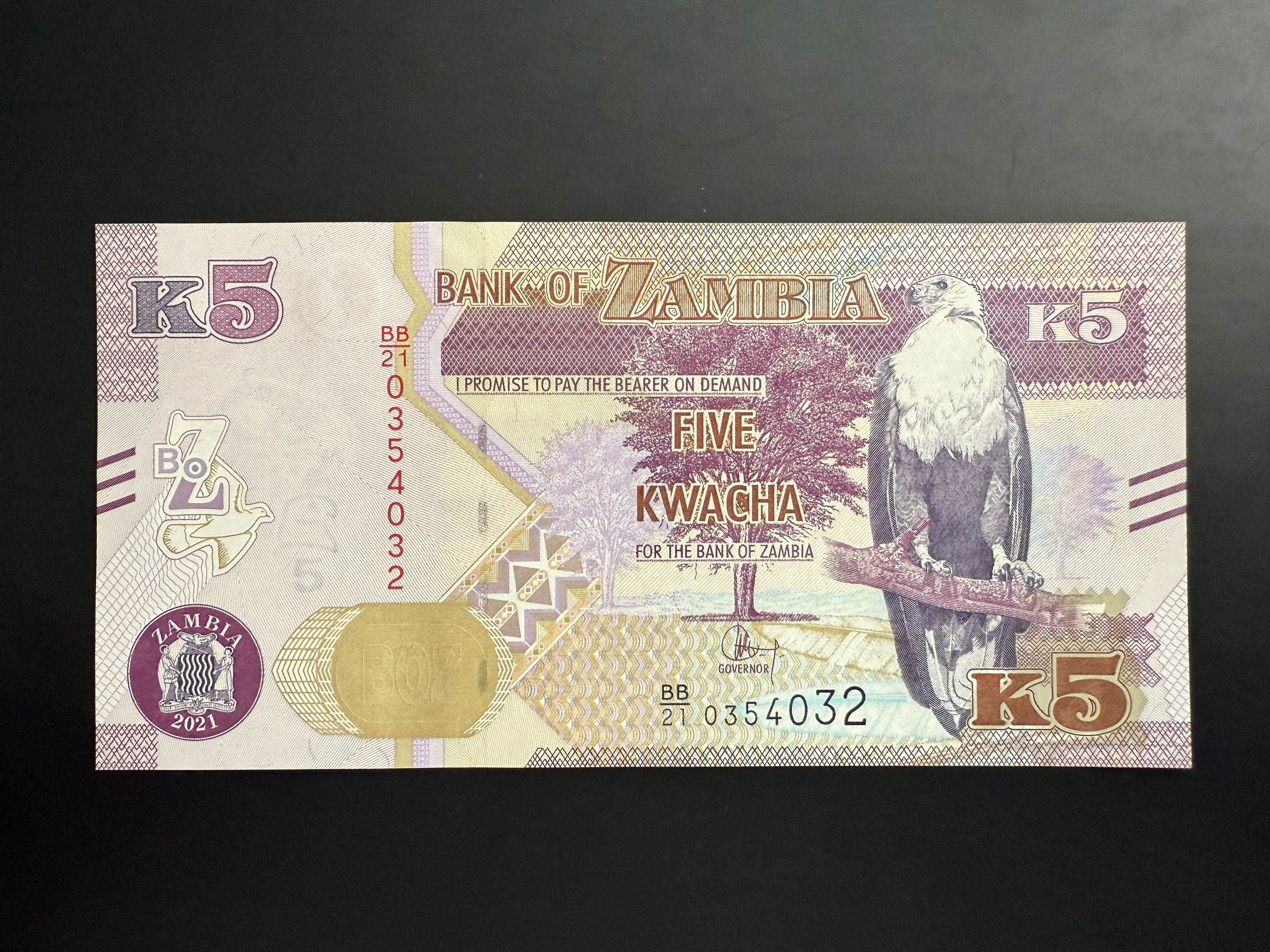ZAMBIA 5 Kwacha 2021 (P.57) UNC