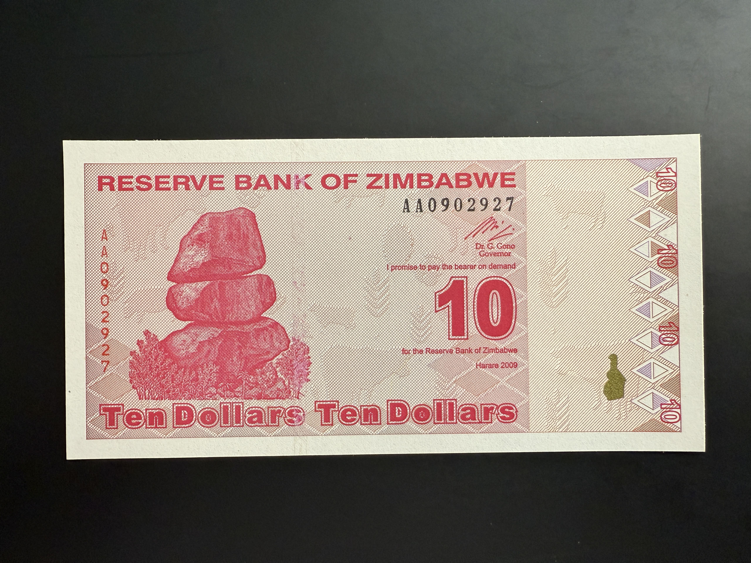 ZIMBABWE 10 Dollars 2009 (P.94) UNC