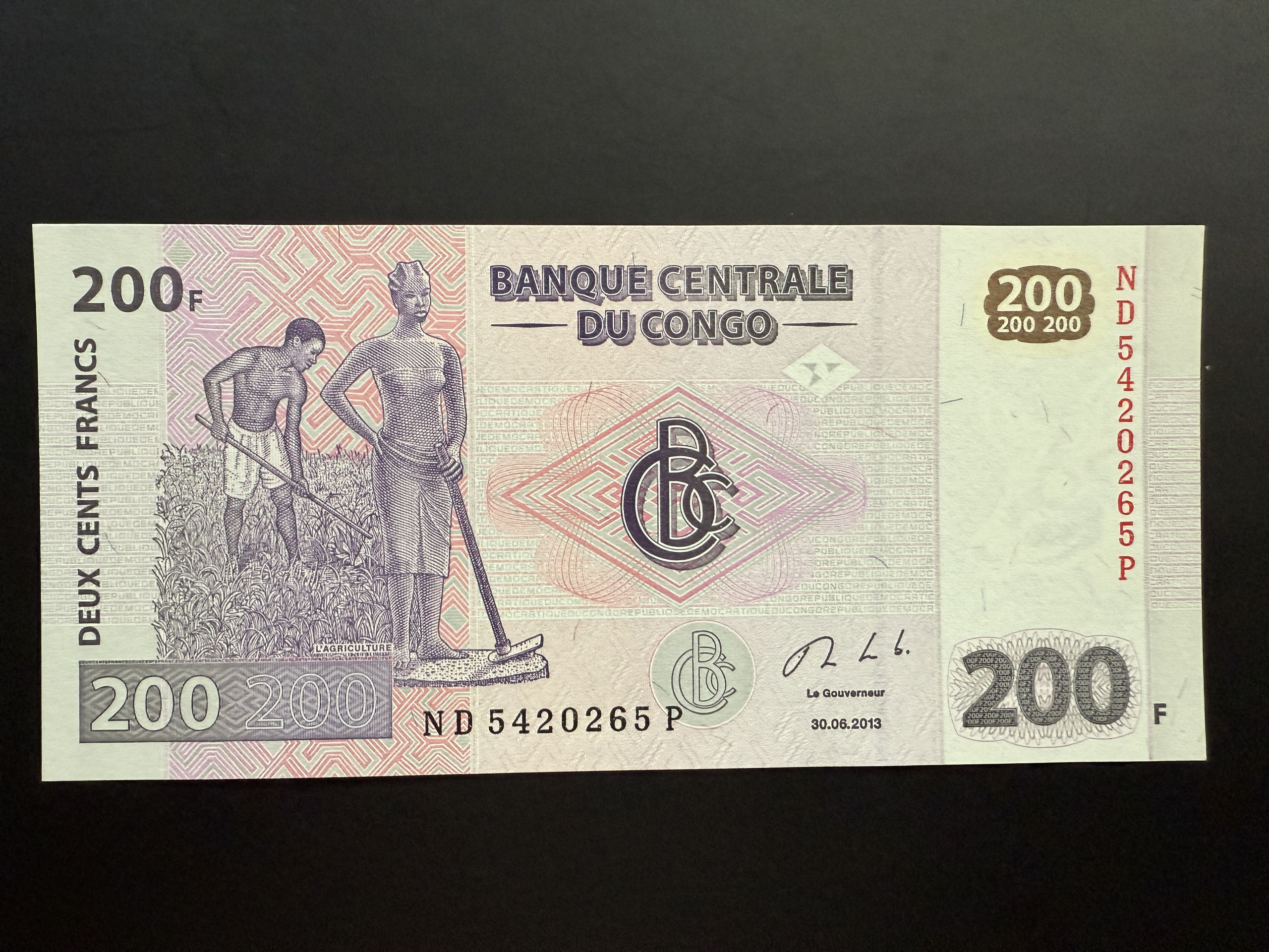 CONGO DEM. REP. 200 Francs 30.6.2013 (P.99A) UNC