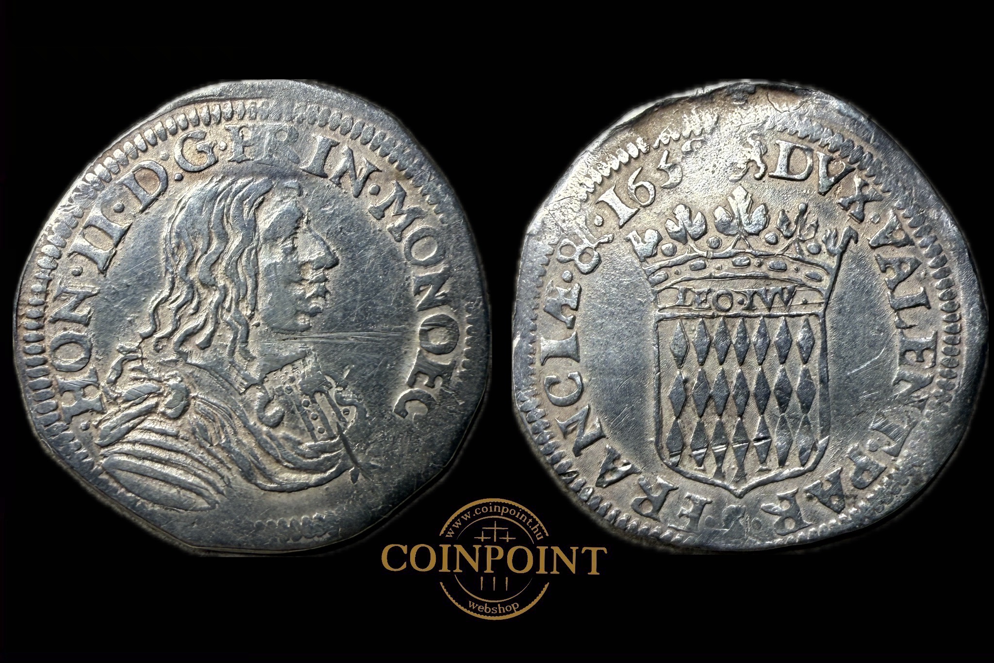 II.Honore Grimaldi 1/12 Ecu 1651 R!