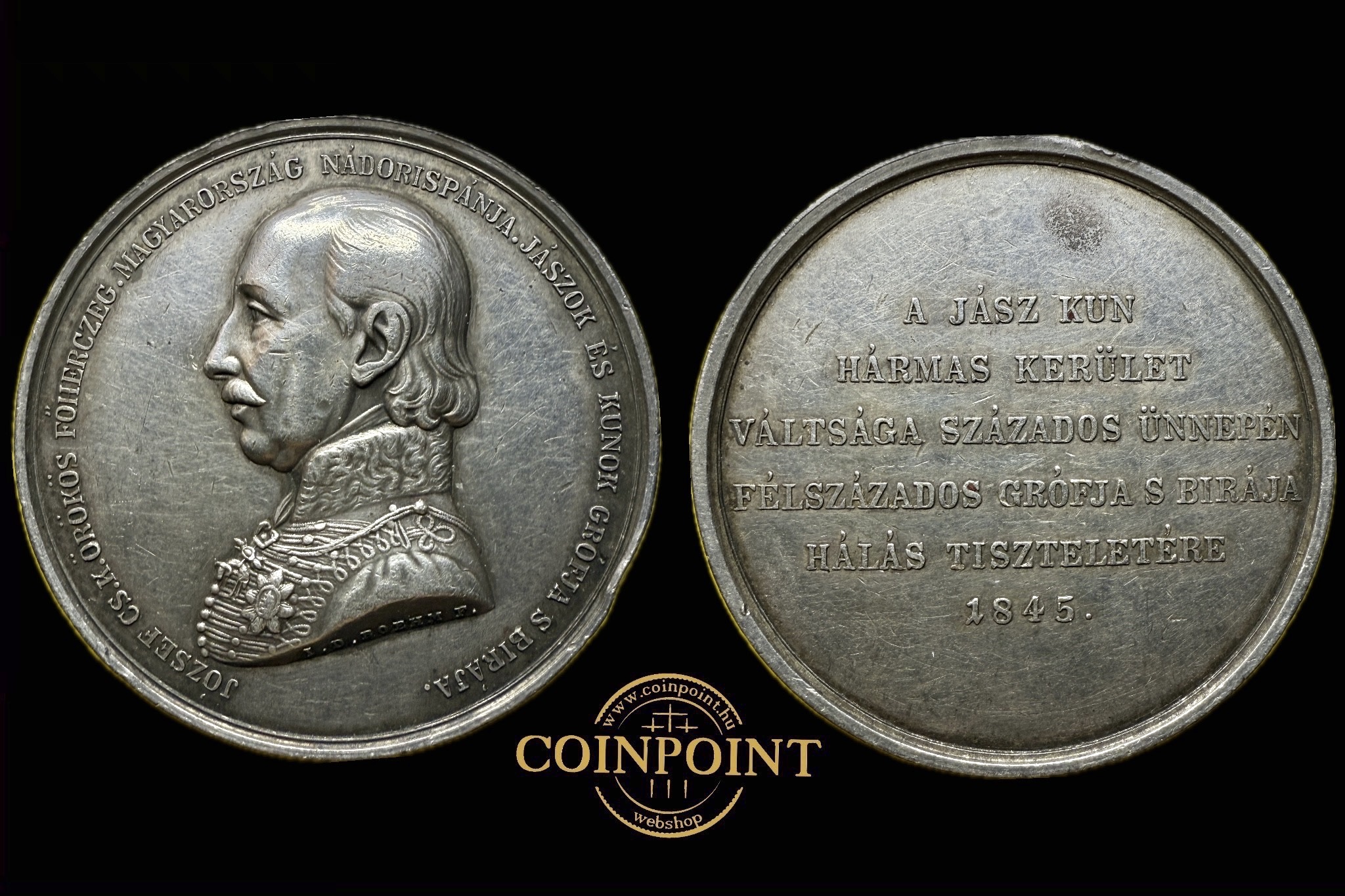 József nádor 1845 Jász Kun Fél százados ünnepet emlékérem