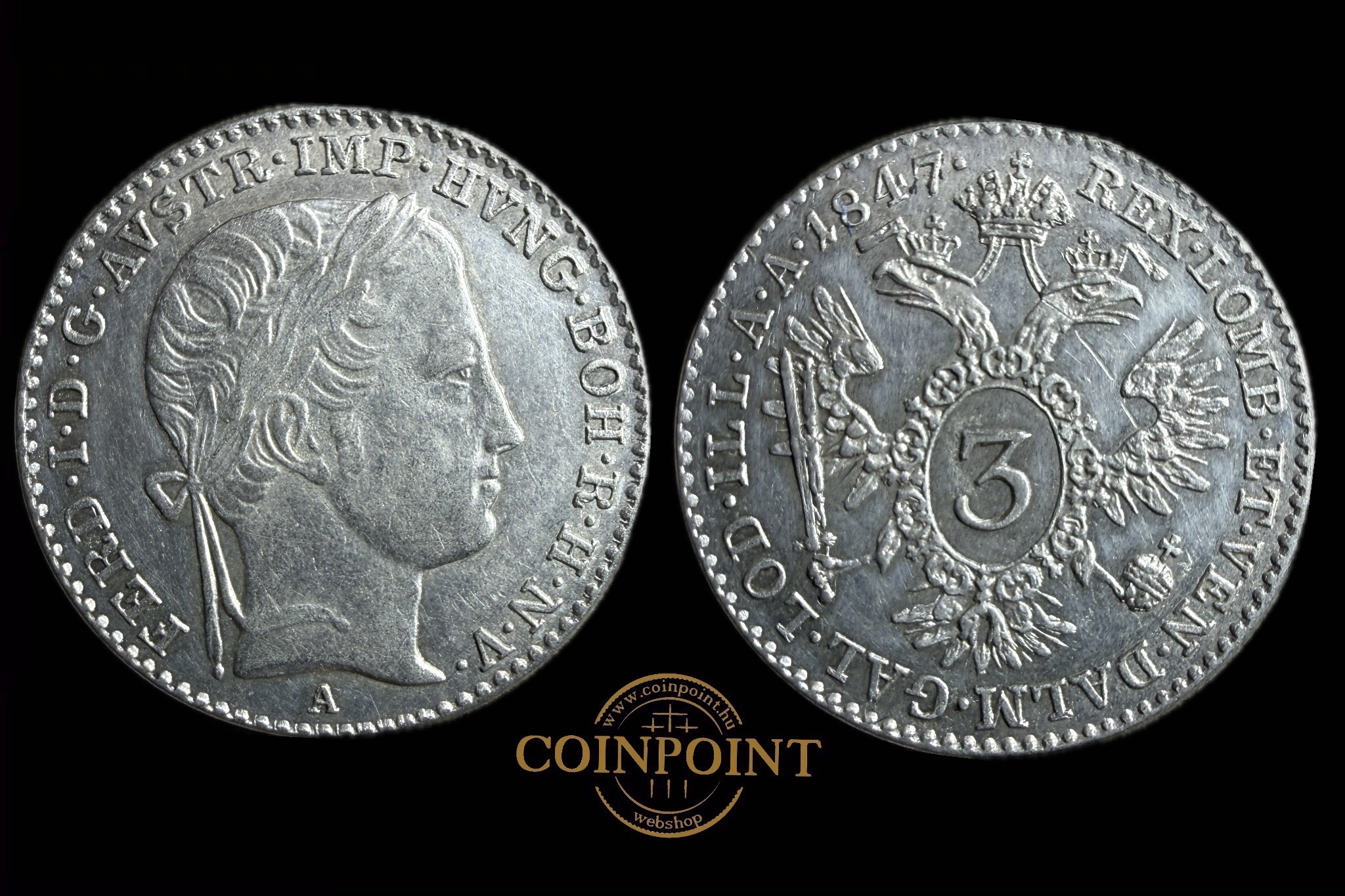 V.Ferdinand 3 Krajcár 1847A