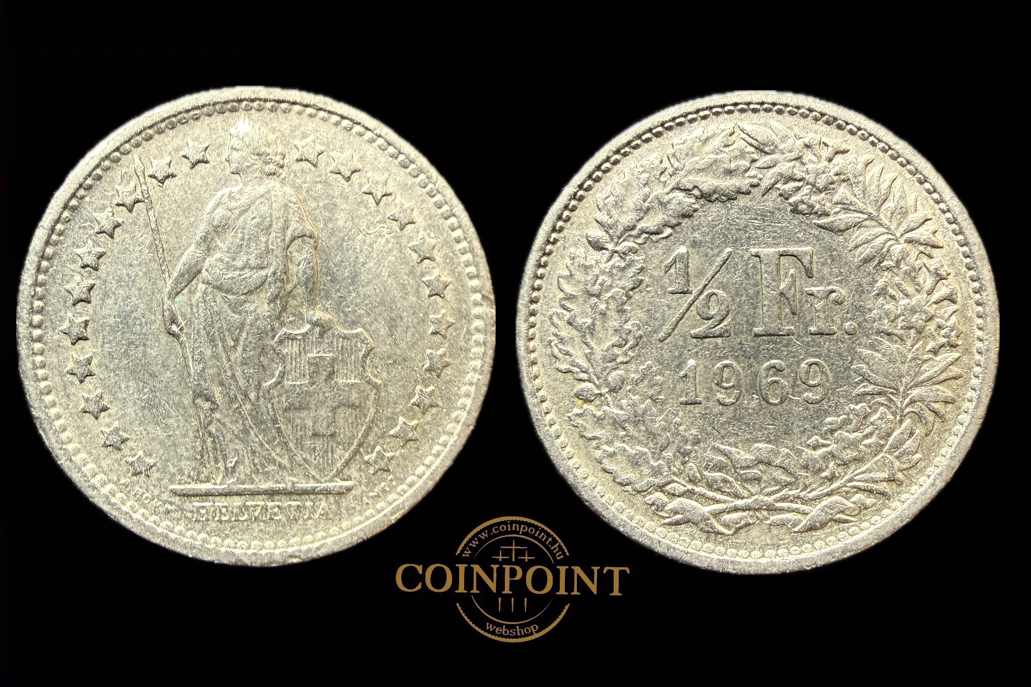 Svájc 1/2 Franc 1969
