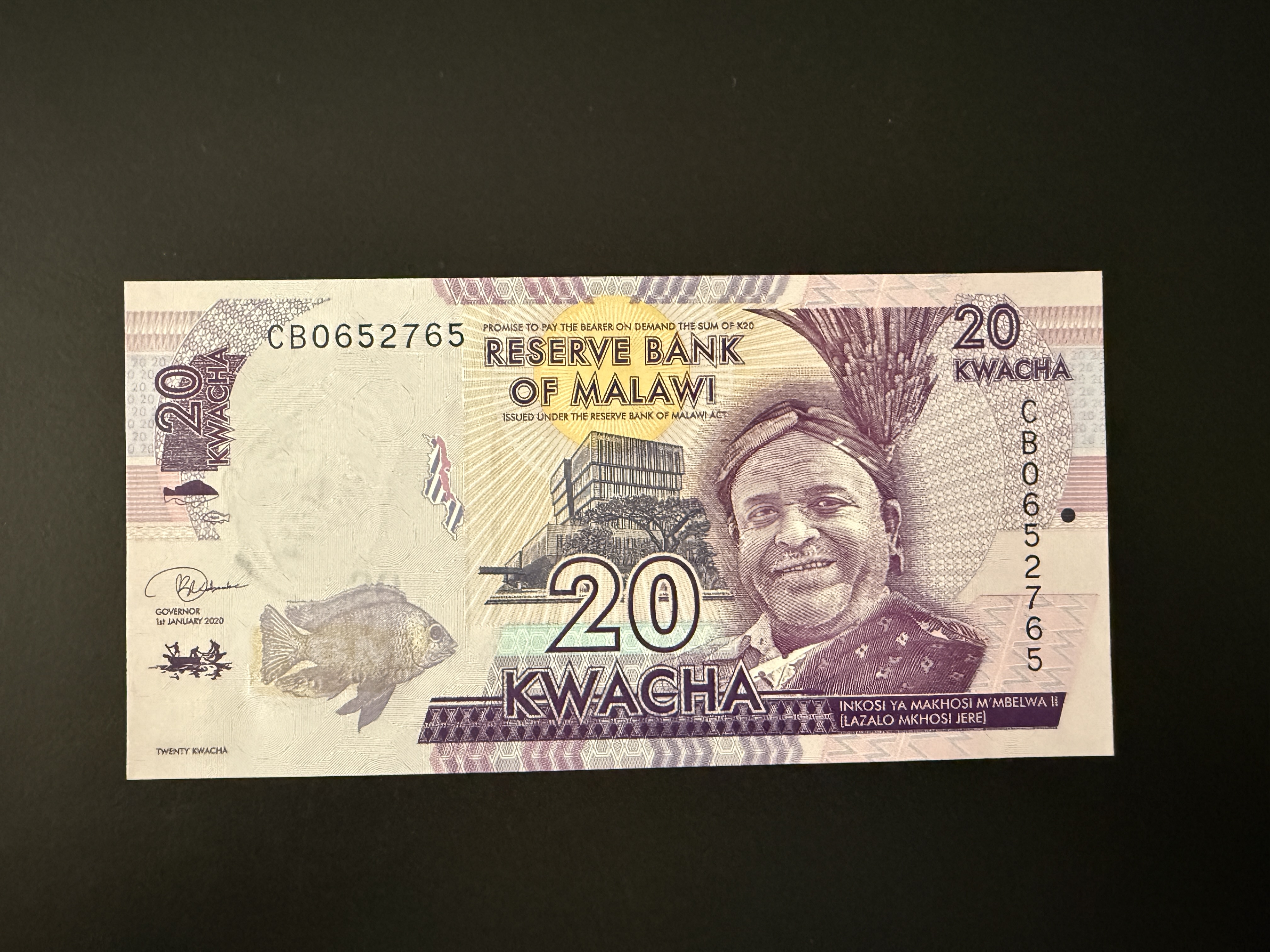 MALAWI 20 Kwacha 1.1.2020 (P.63) UNC