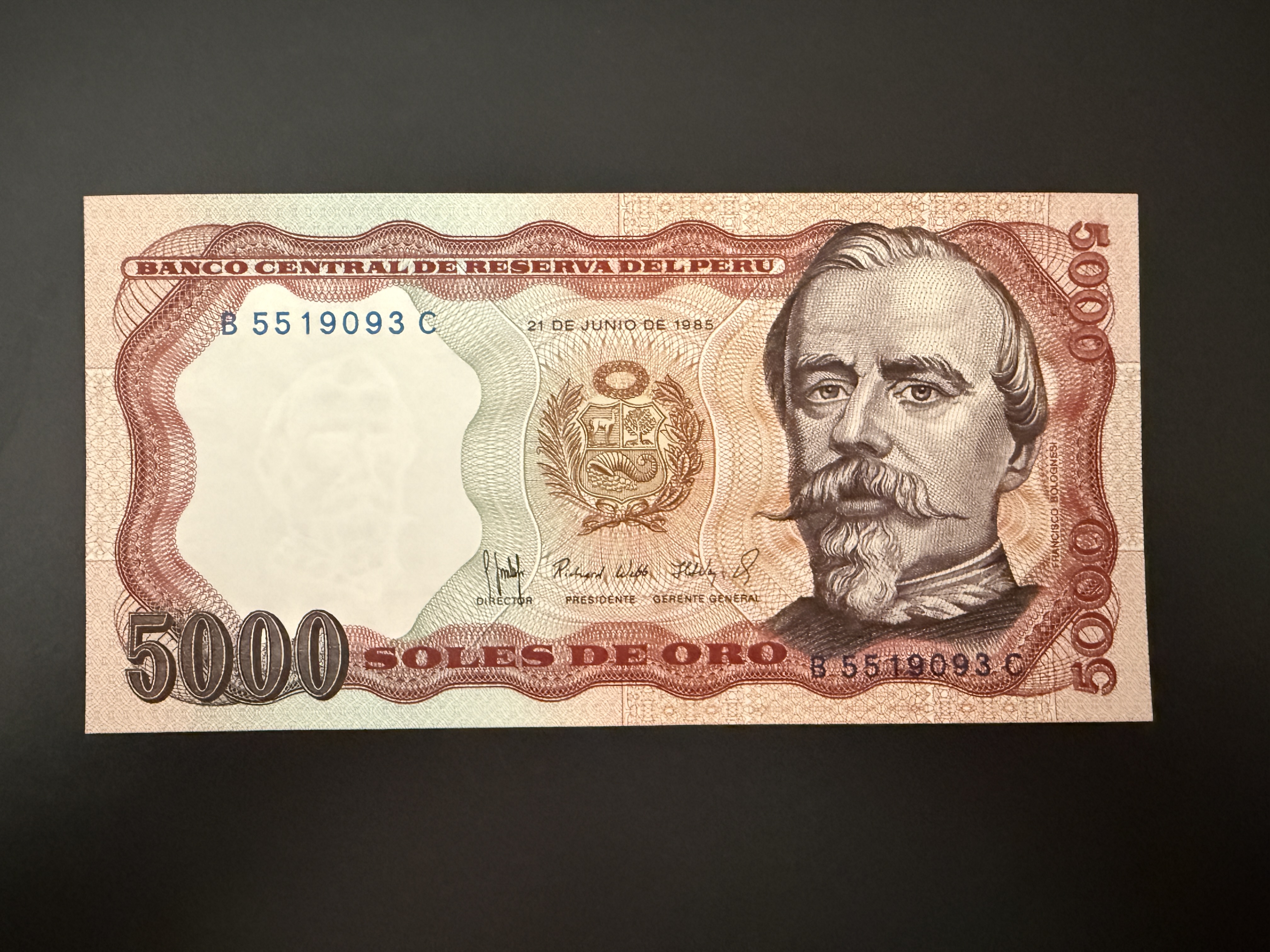 Peru - 5000 Soles de Oro 21.6.1985 (P.117c) UNC