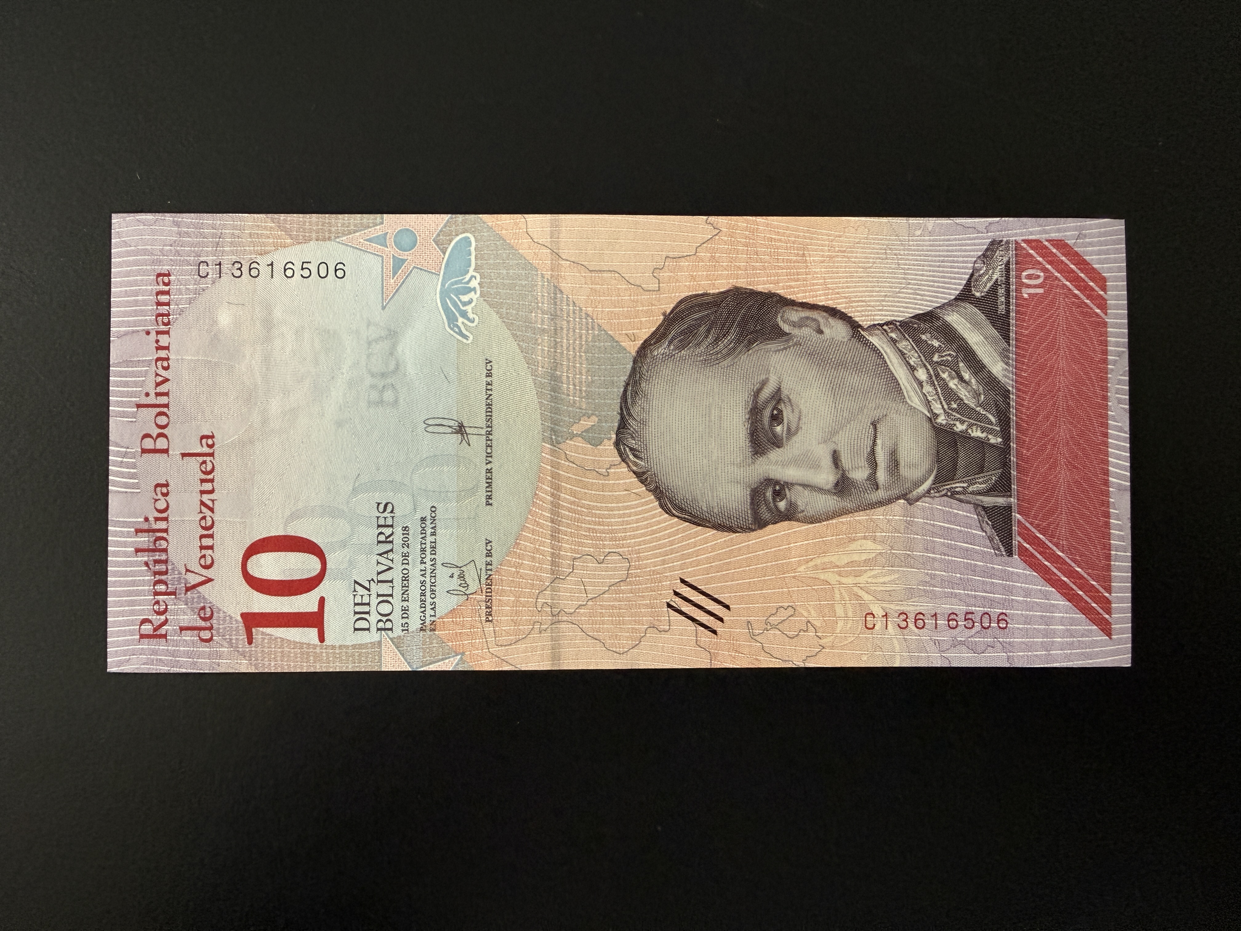 VENEZUELA 10 Bolivares 15.1.2018 (P.103) UNC