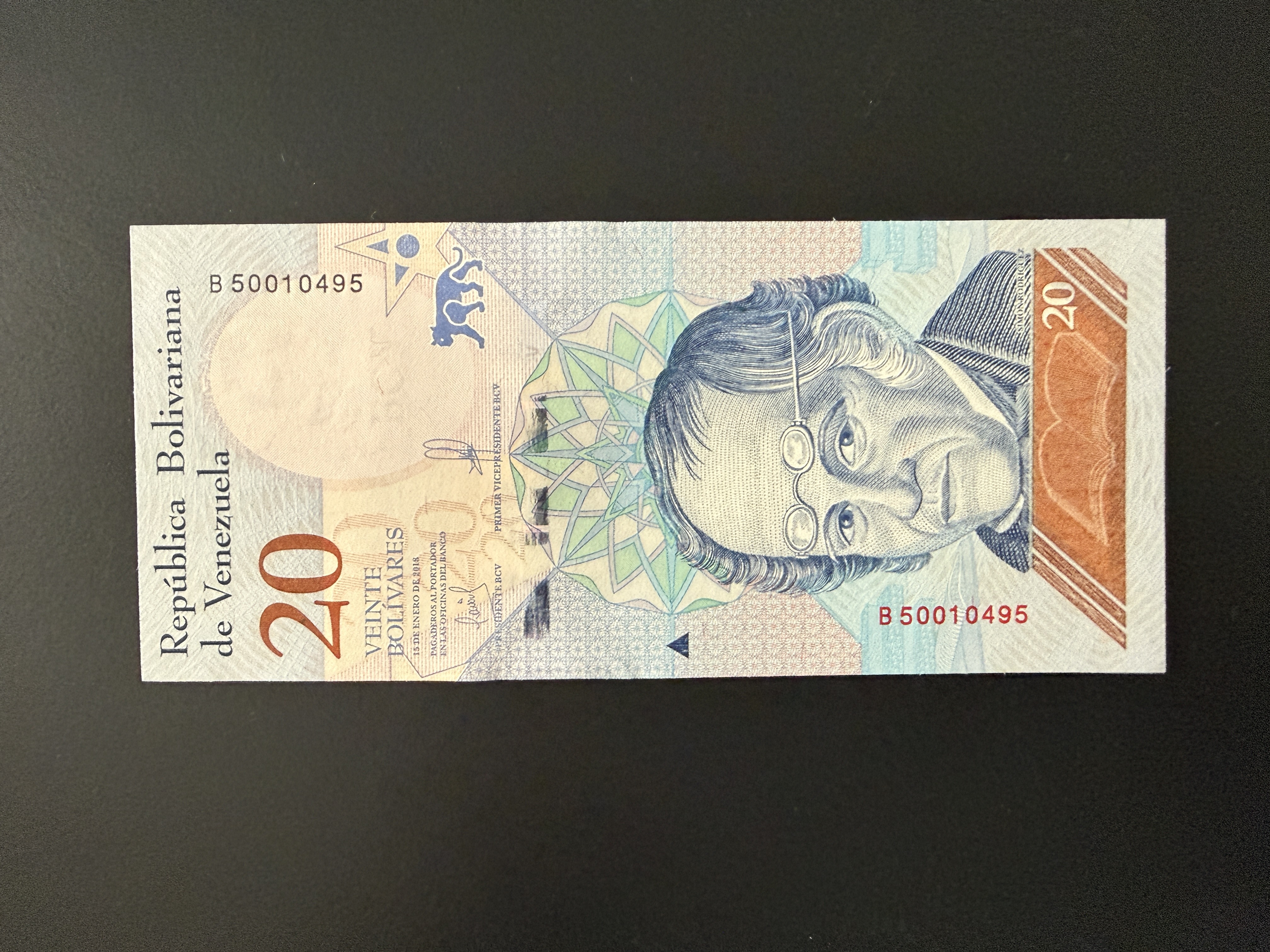 VENEZUELA 20 Bolivares 15.1.2018 (P.104) UNC