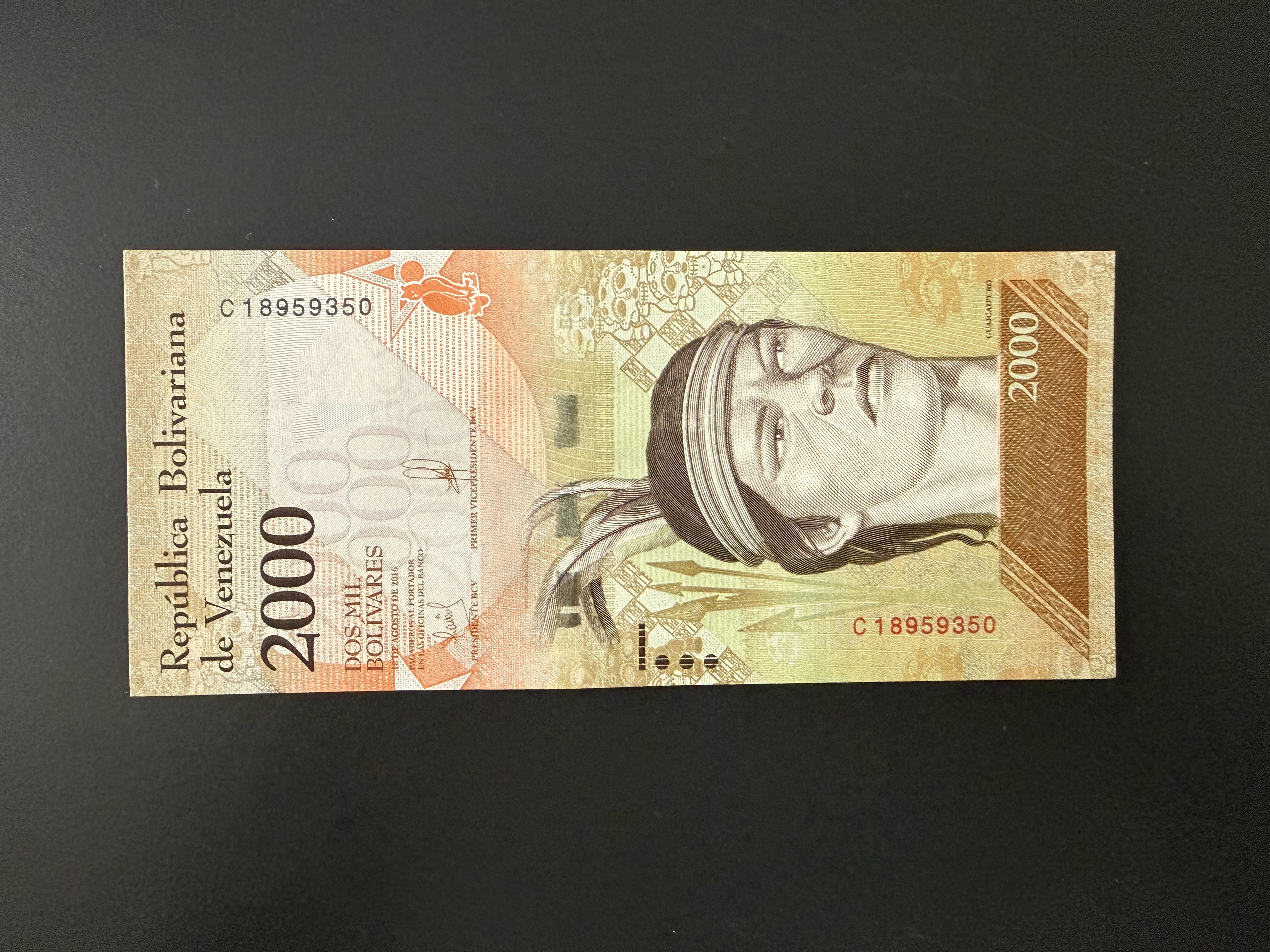 VENEZUELA 2000 Bolivares 18.8.2016 (P.96) UNC