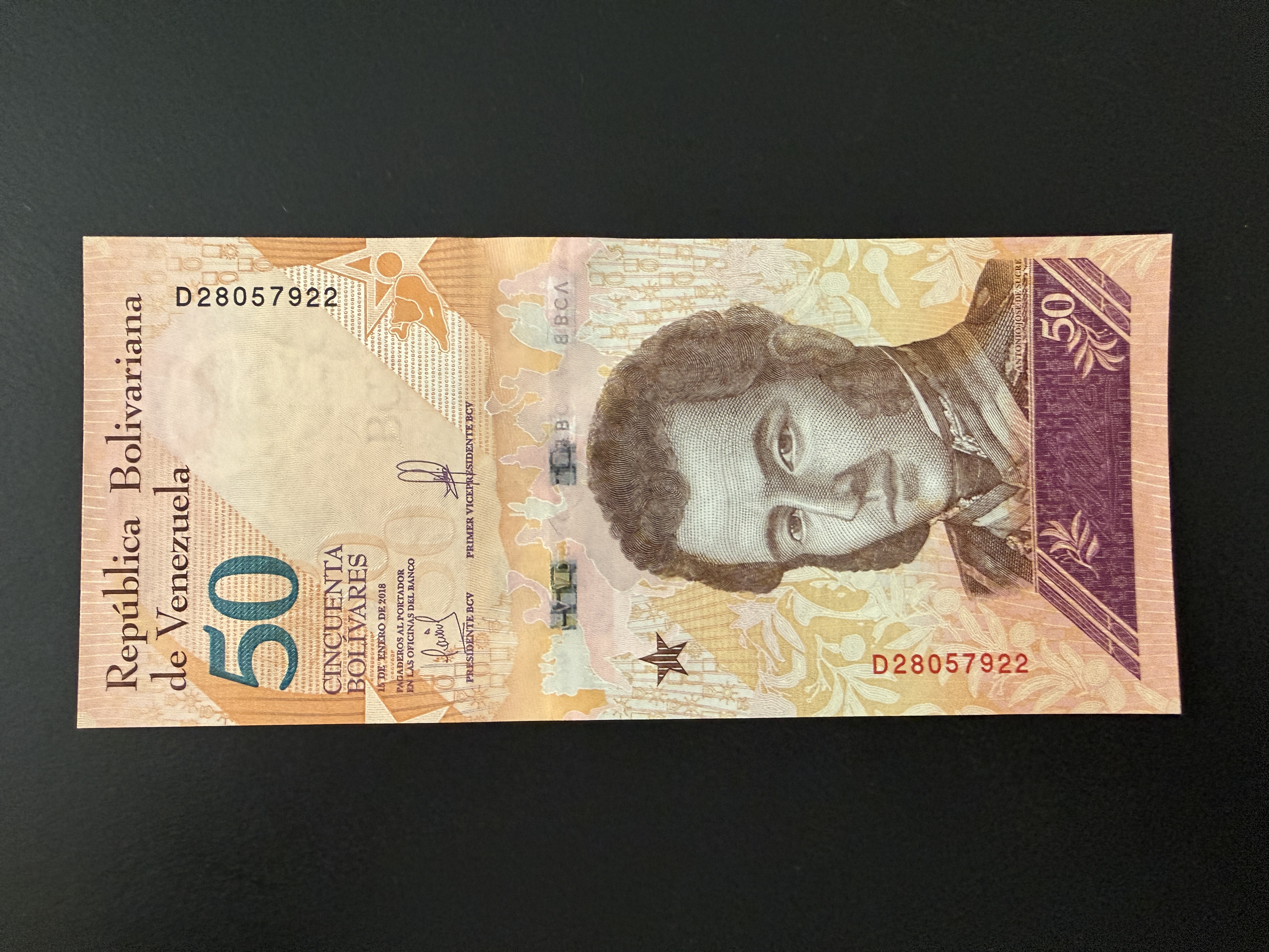 Venezuela 50 Bolivares 15.1.2018 UNC (P.105)