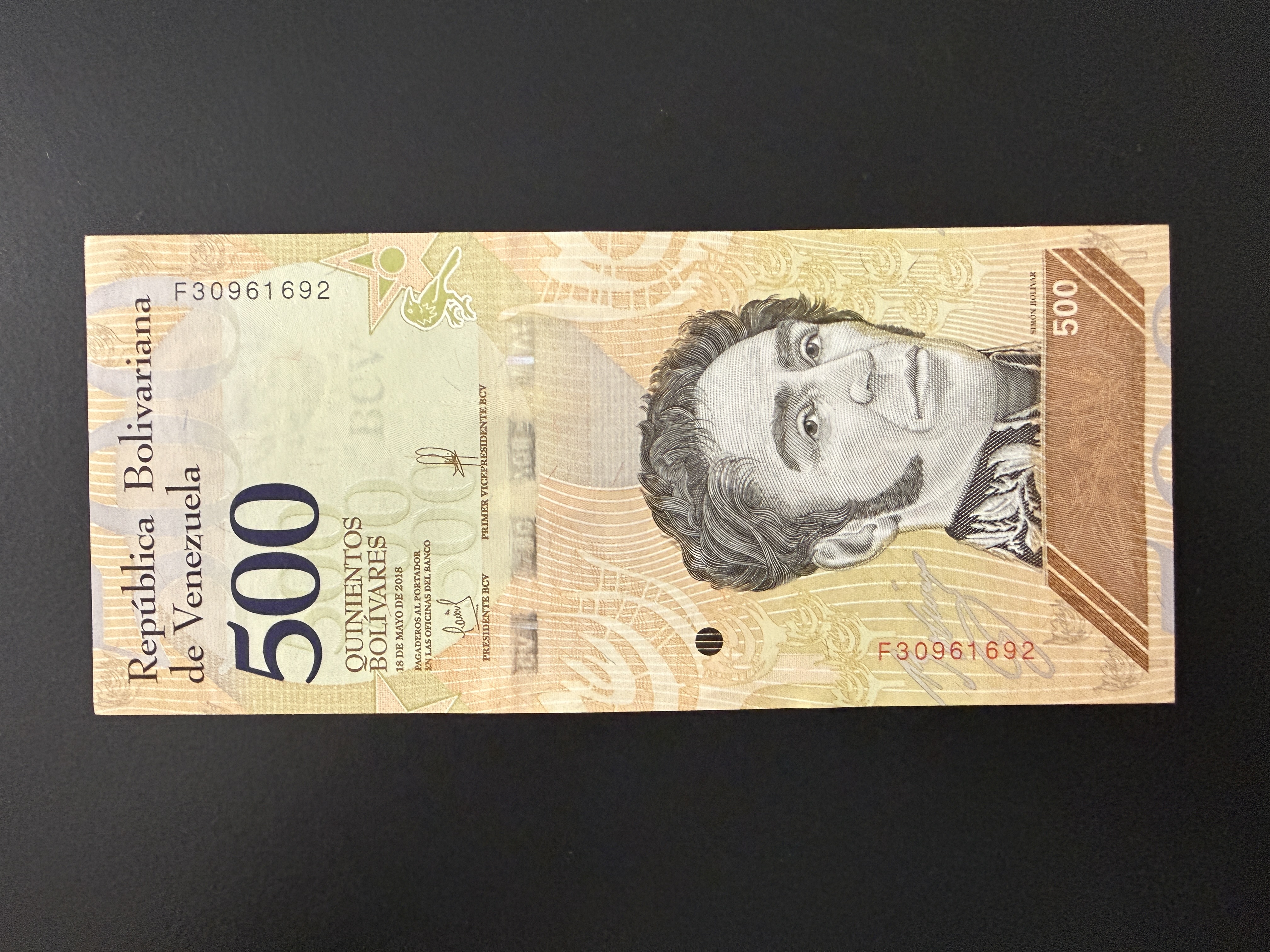 VENEZUELA 500 Bolivares 15.1.2018 (2019) (P.108) UNC