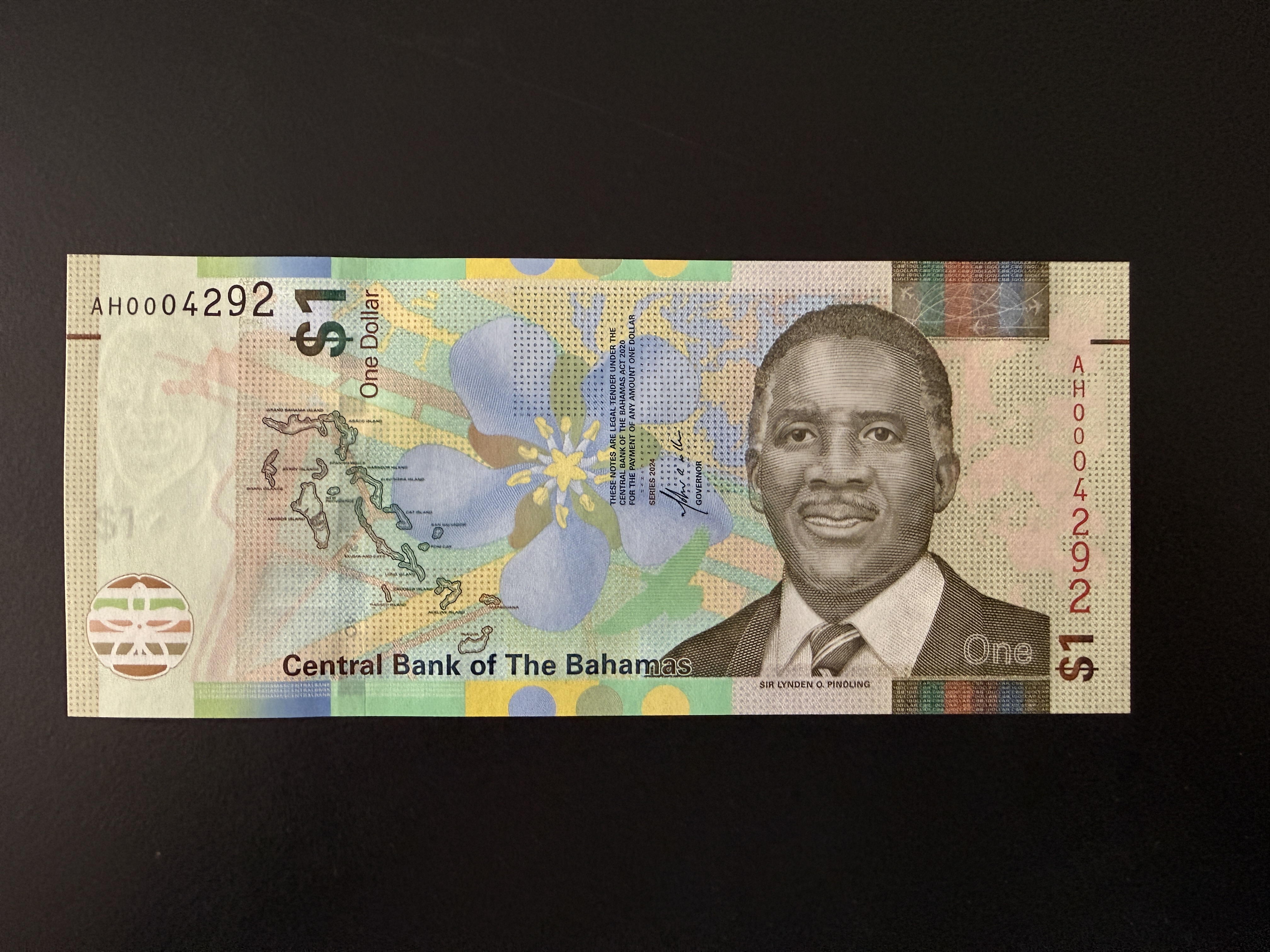 Bahamas 1 Dollar Lynden O. Pindling 2024 (2025) (P.77b) UNC