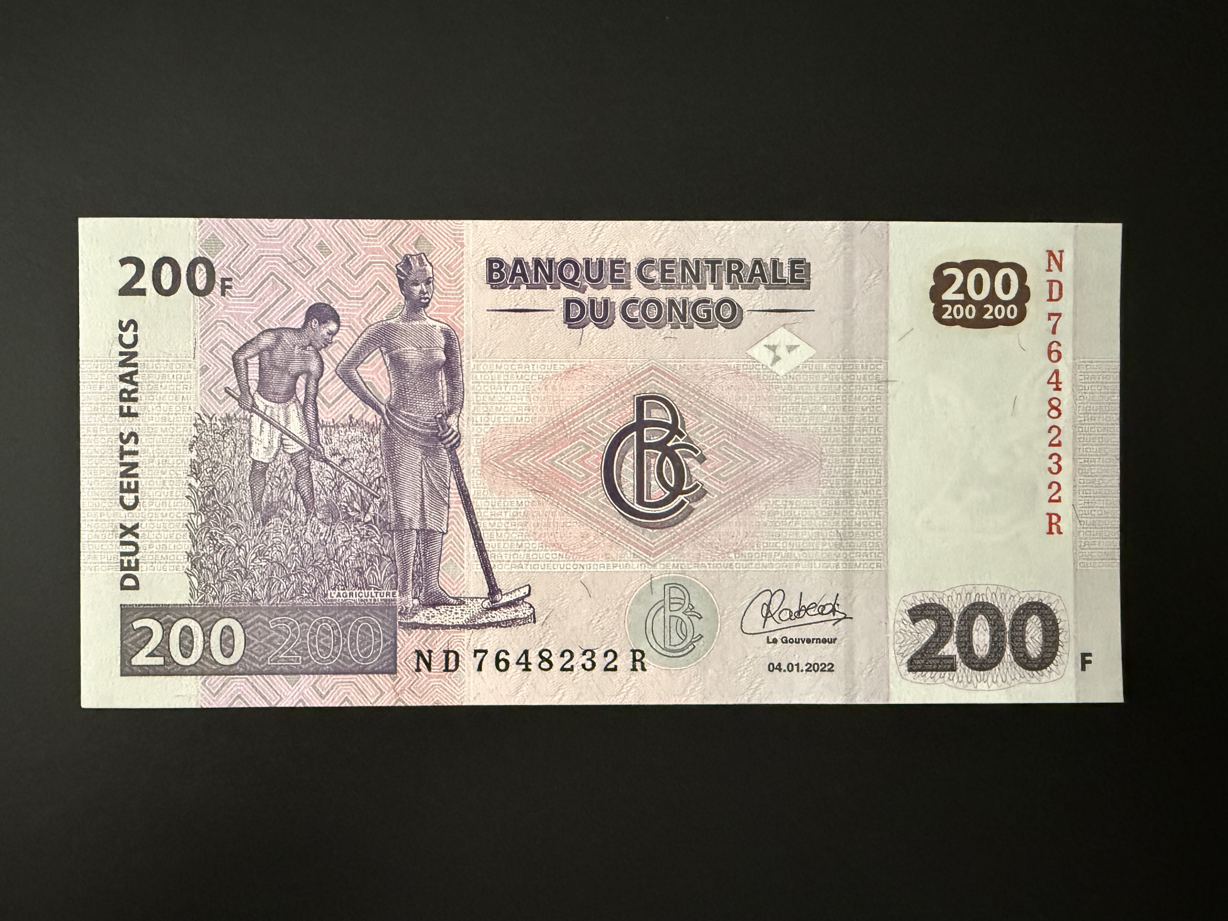 CONGO DEM. REP. 200 Francs 4.1.2022 (P.99) UNC