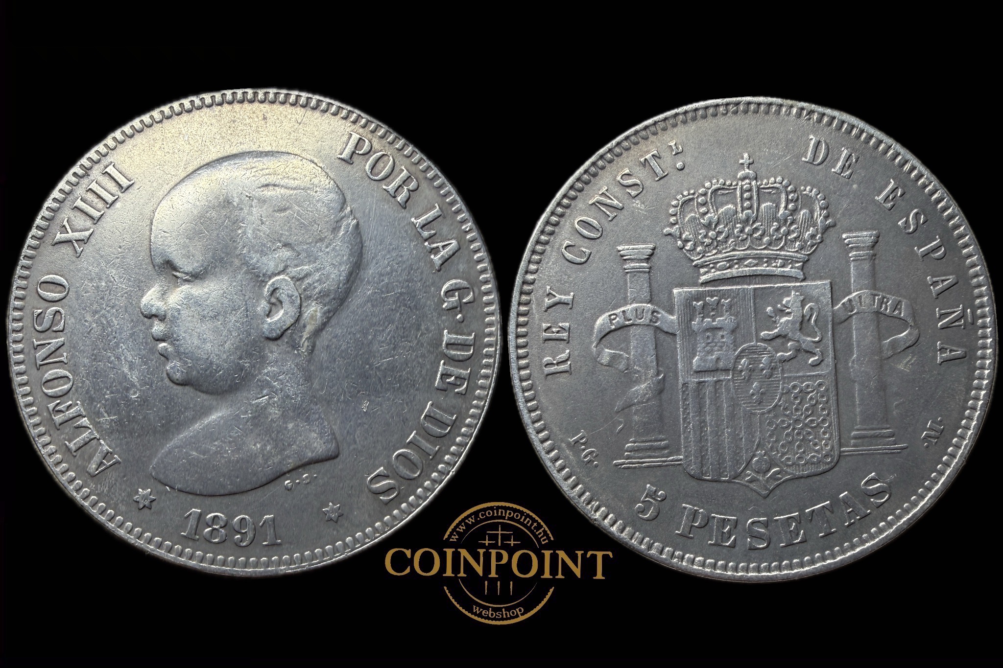5 Pesetas 1891 Spanyolország