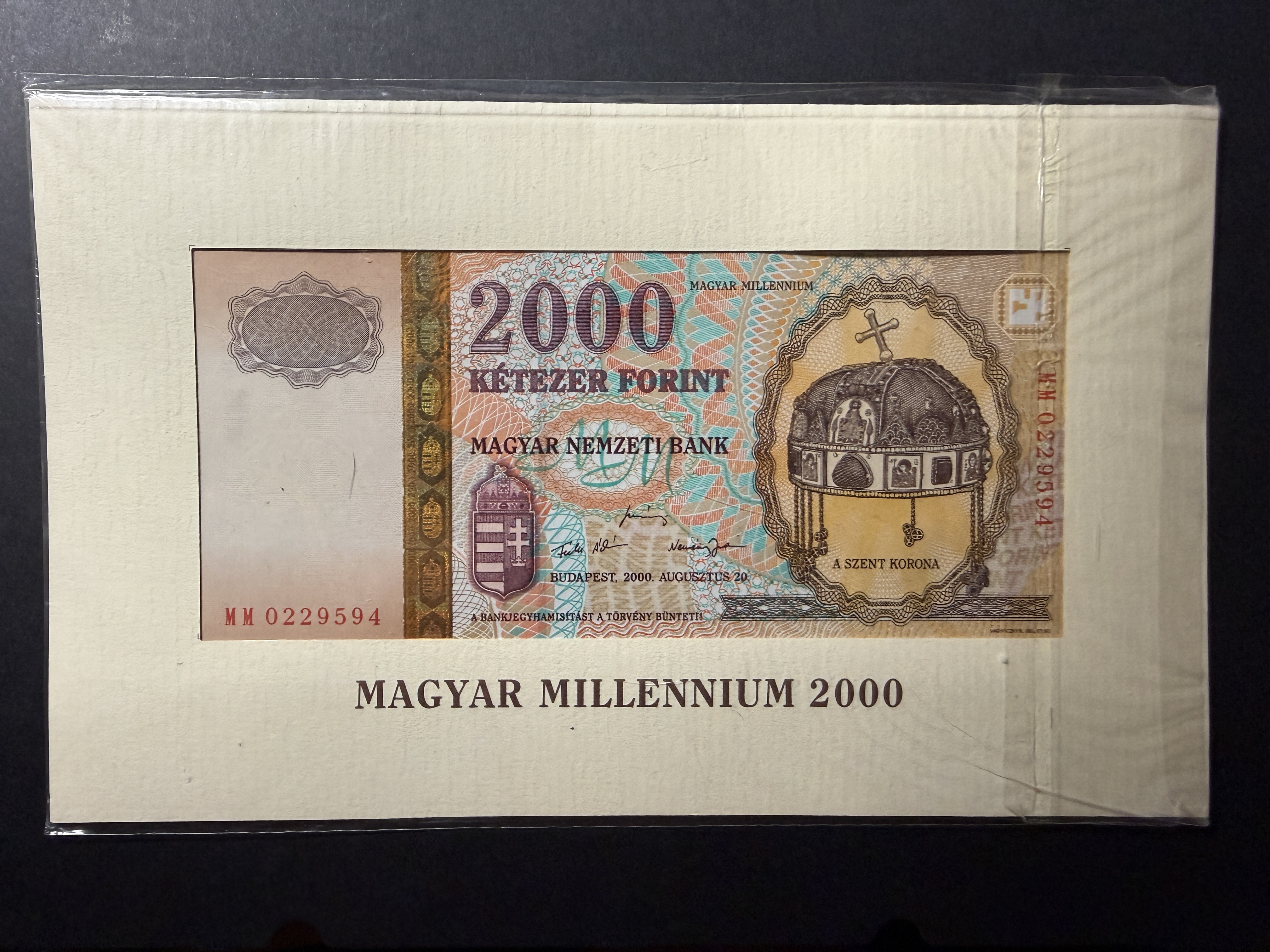 2000. évi Millenniumi 2000 Ft-os UNC 