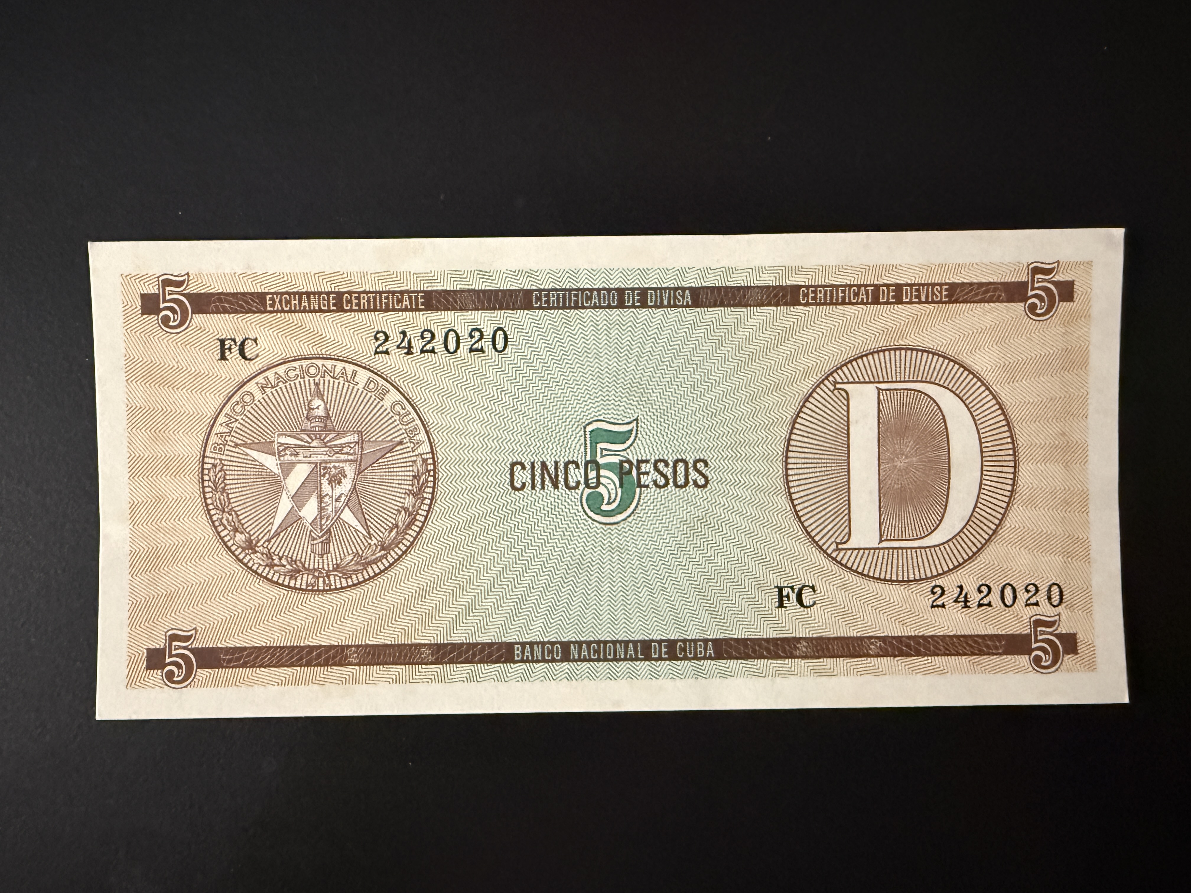 CUBA 5 Pesos 1985 (P.FX34) UNC - 