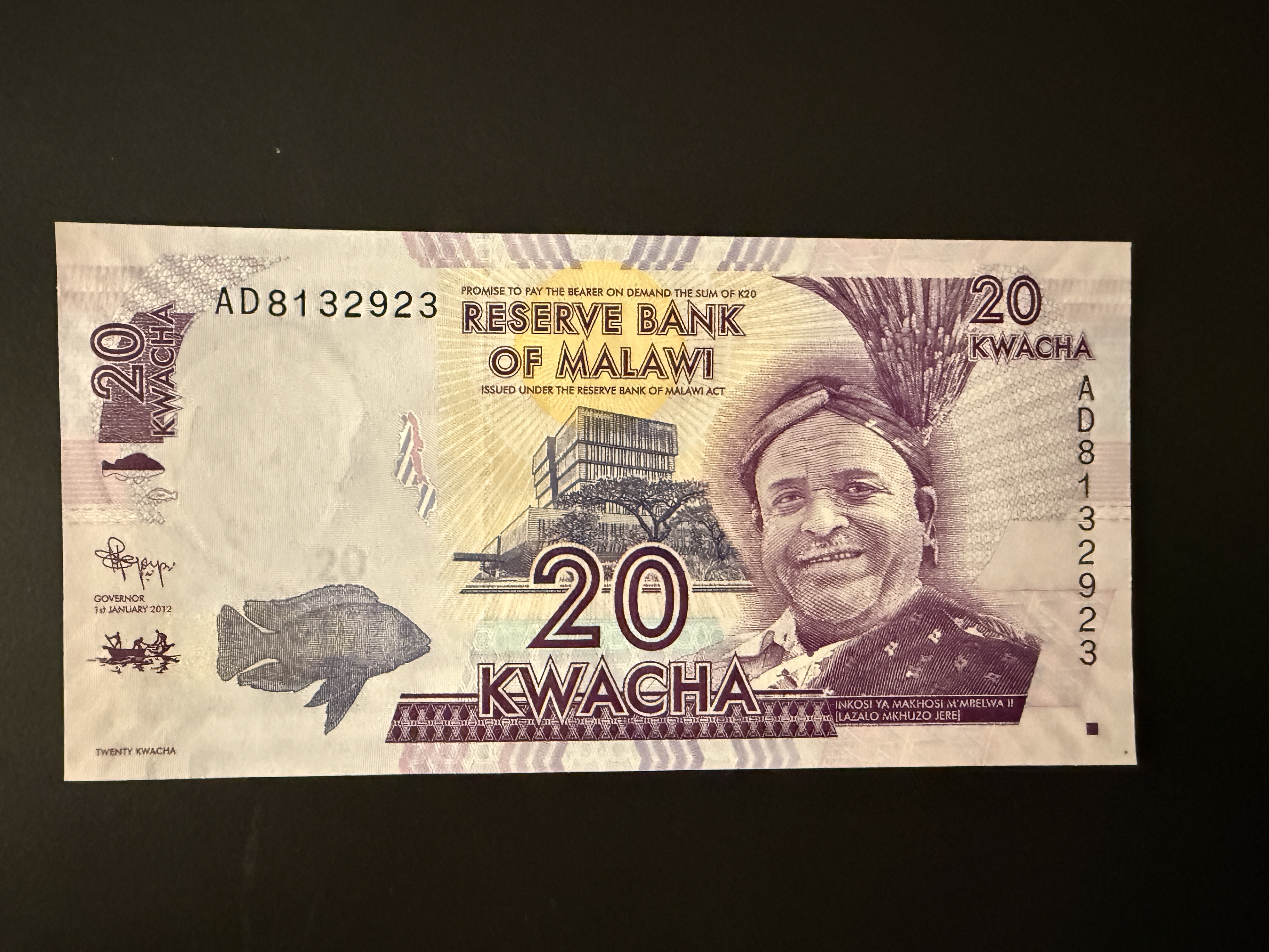 MALAWI 20 Kwacha 1.1.2012 (P.57) UNC