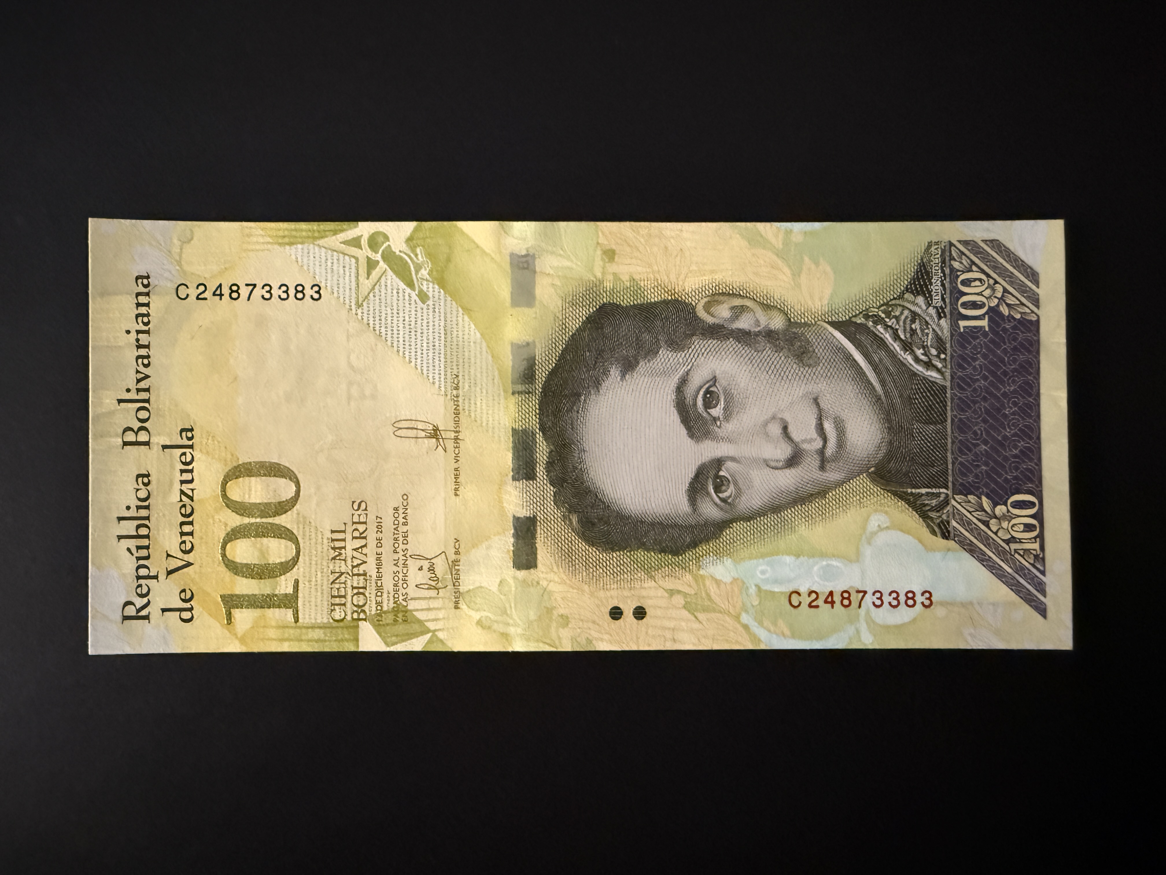 VENEZUELA 100 Mil Bolivares 13.12.2017 (P.100) UNC
