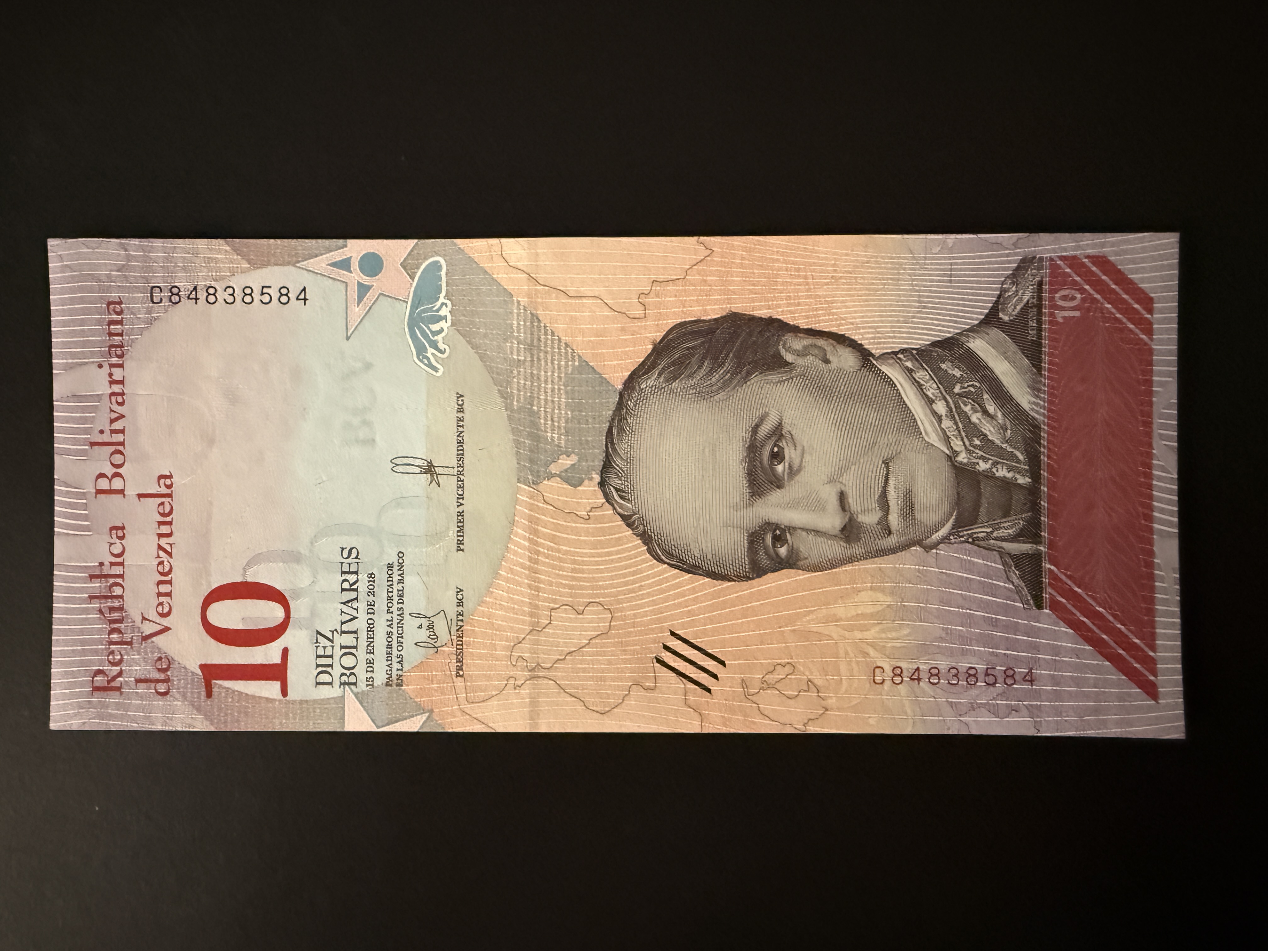 VENEZUELA 10 Bolivares 15.1.2018 (P.103) UNC