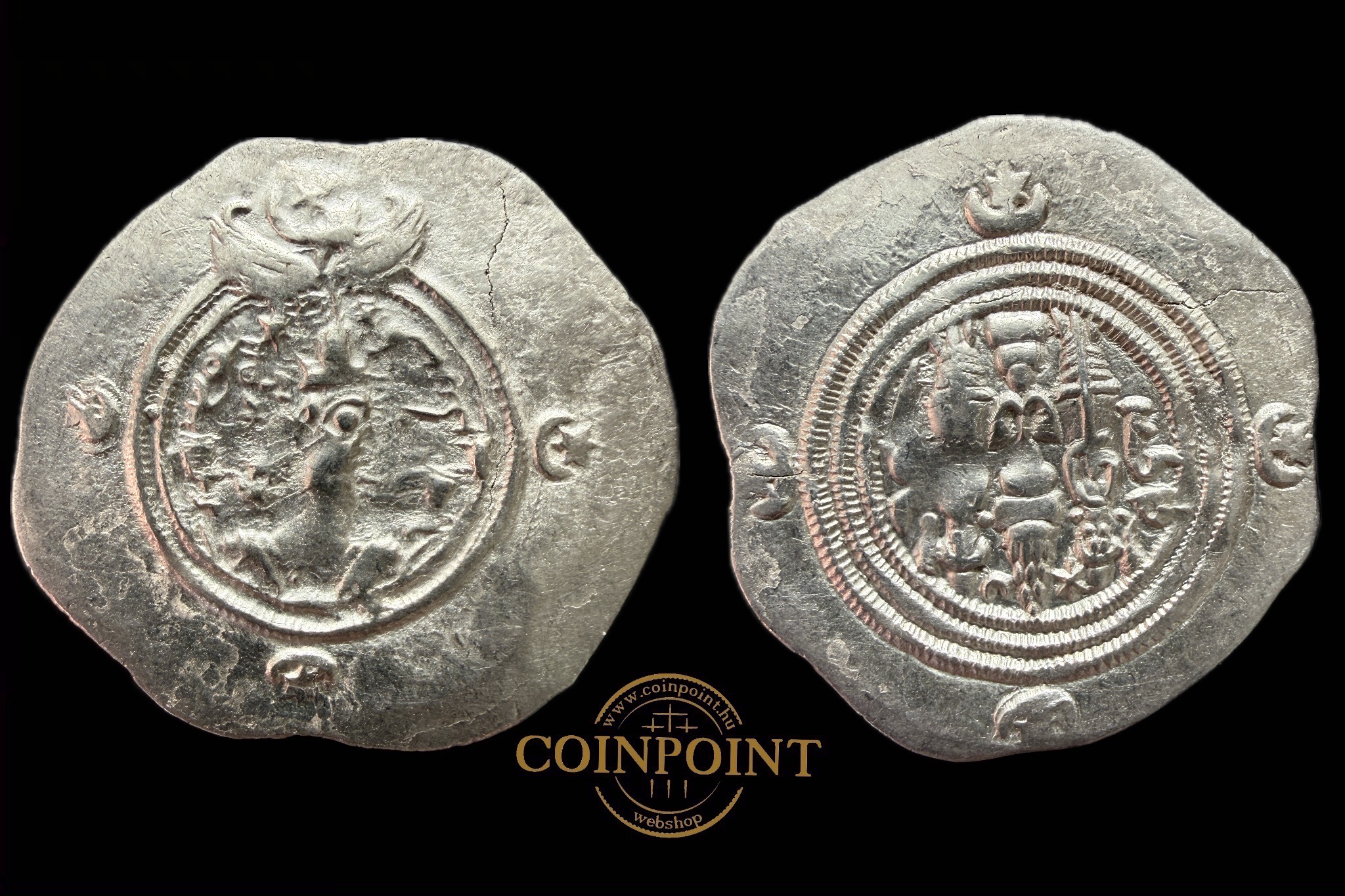 II.Huszrau Szászánida Birodalom királya (i.sz.591-628) Drachma Göbl II_2