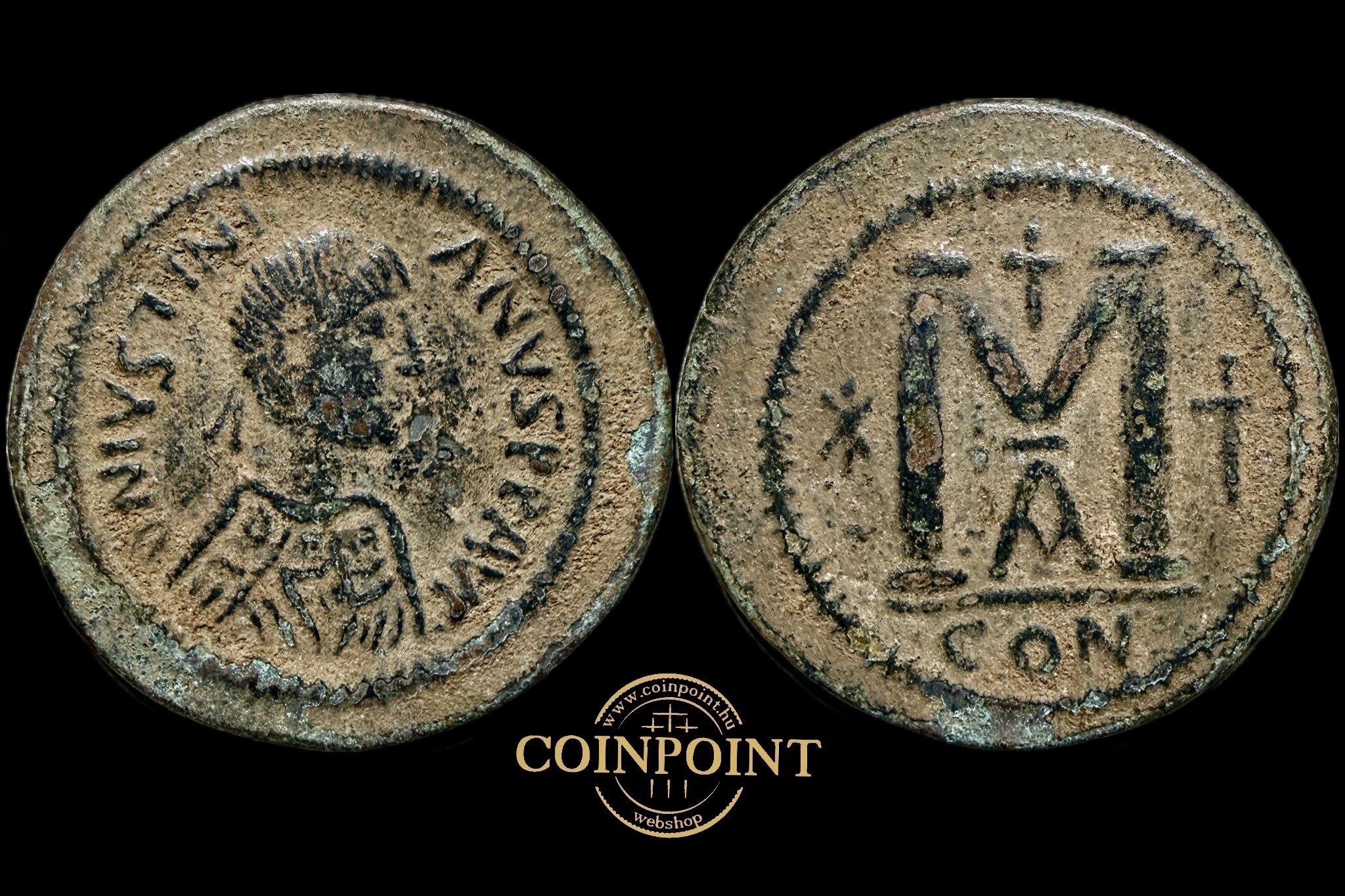 I.Justinianus Follis (i.sz.527-565) AE