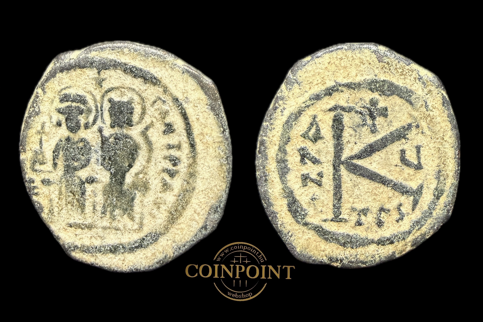 II.Justin és Sophia (i.sz.565-578) AE half Follis