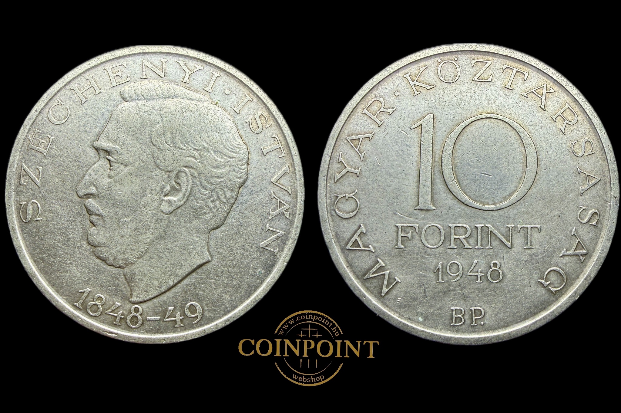 Magyar Köztársaság Széchenyi 10 Forint 1948 