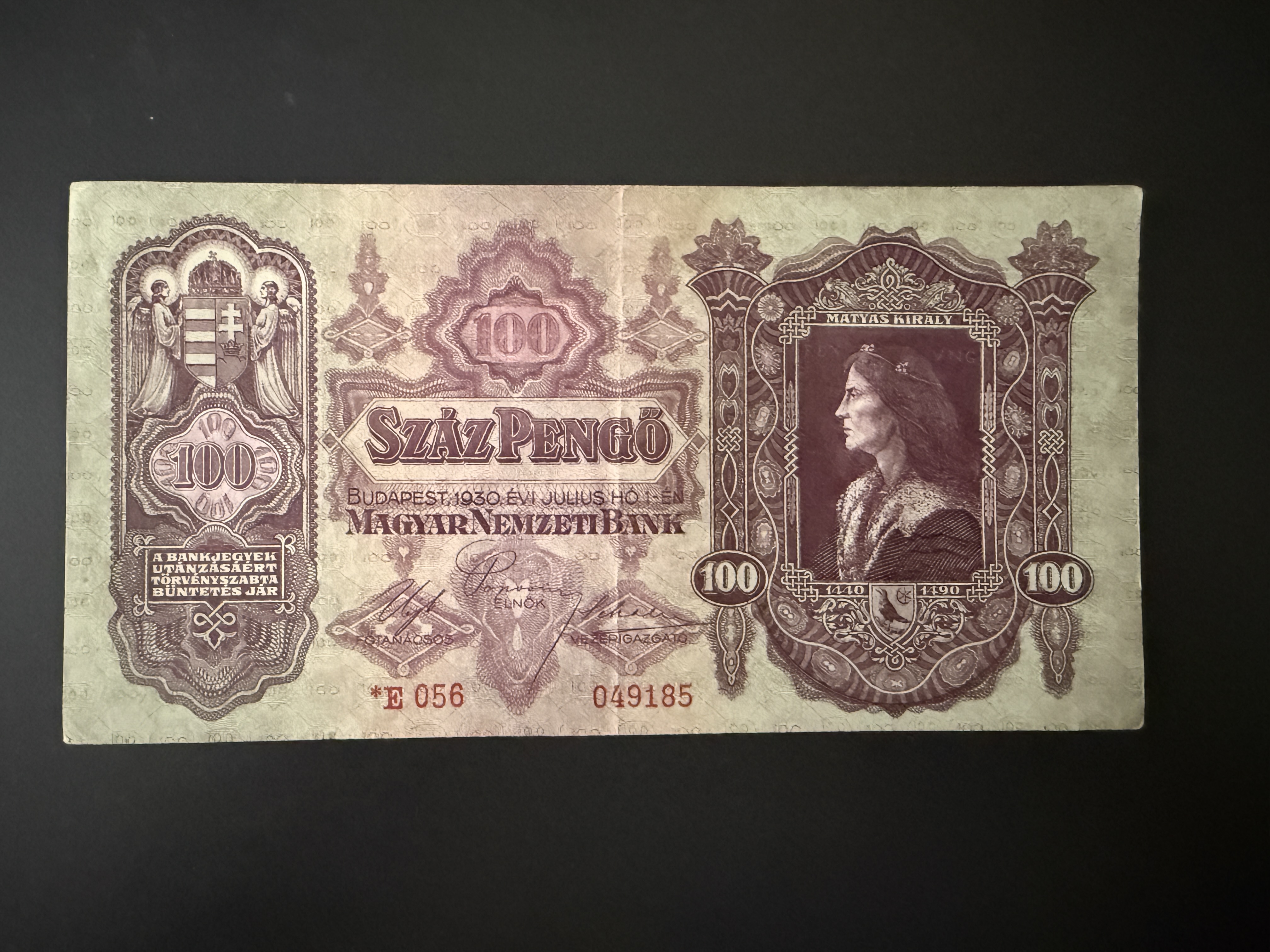 100 Pengő 1930 (ropogós) csillagos Adamo P17 EF