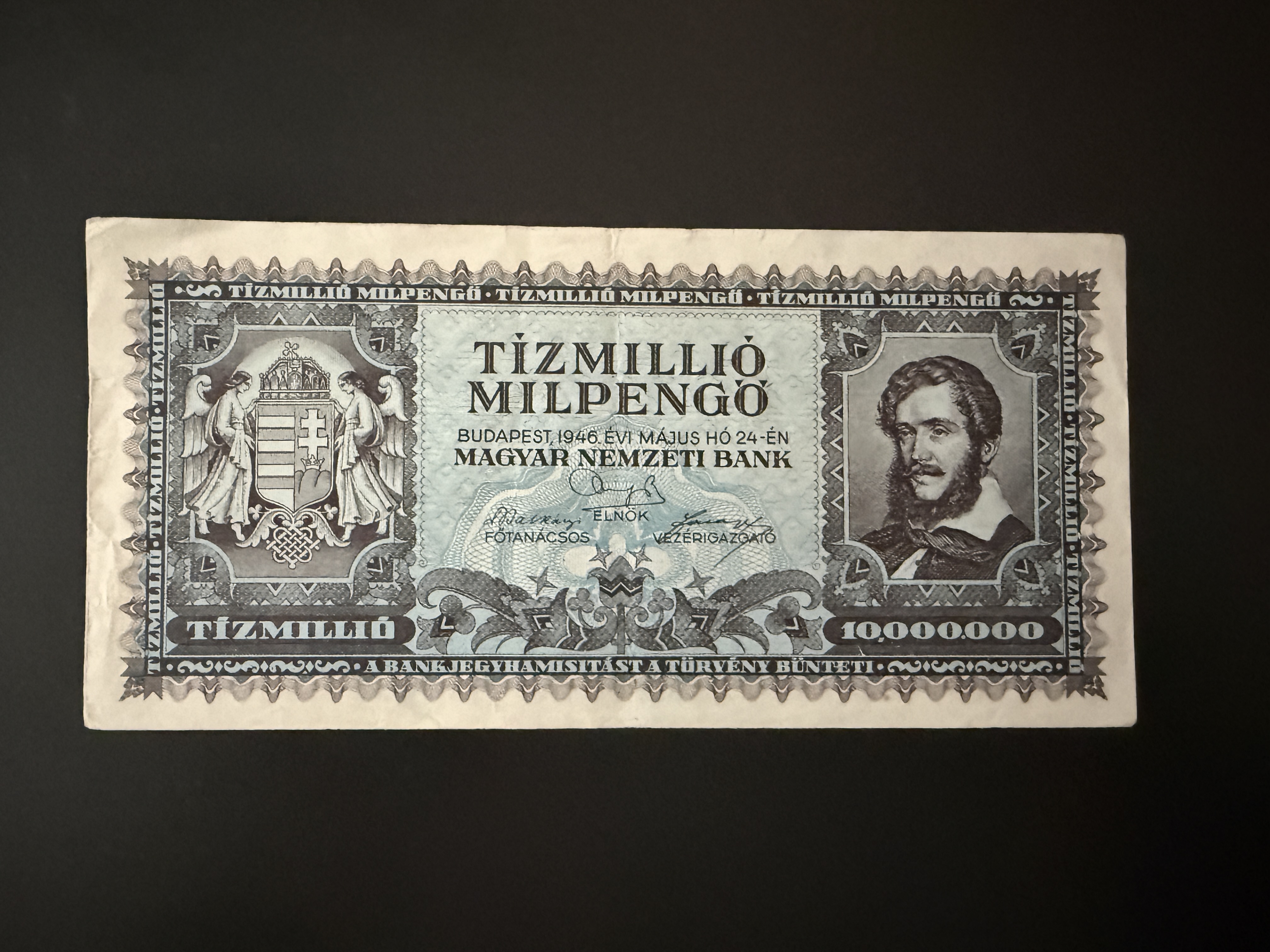 Tízmillió Milpengő (1946) Adamo P32 VF