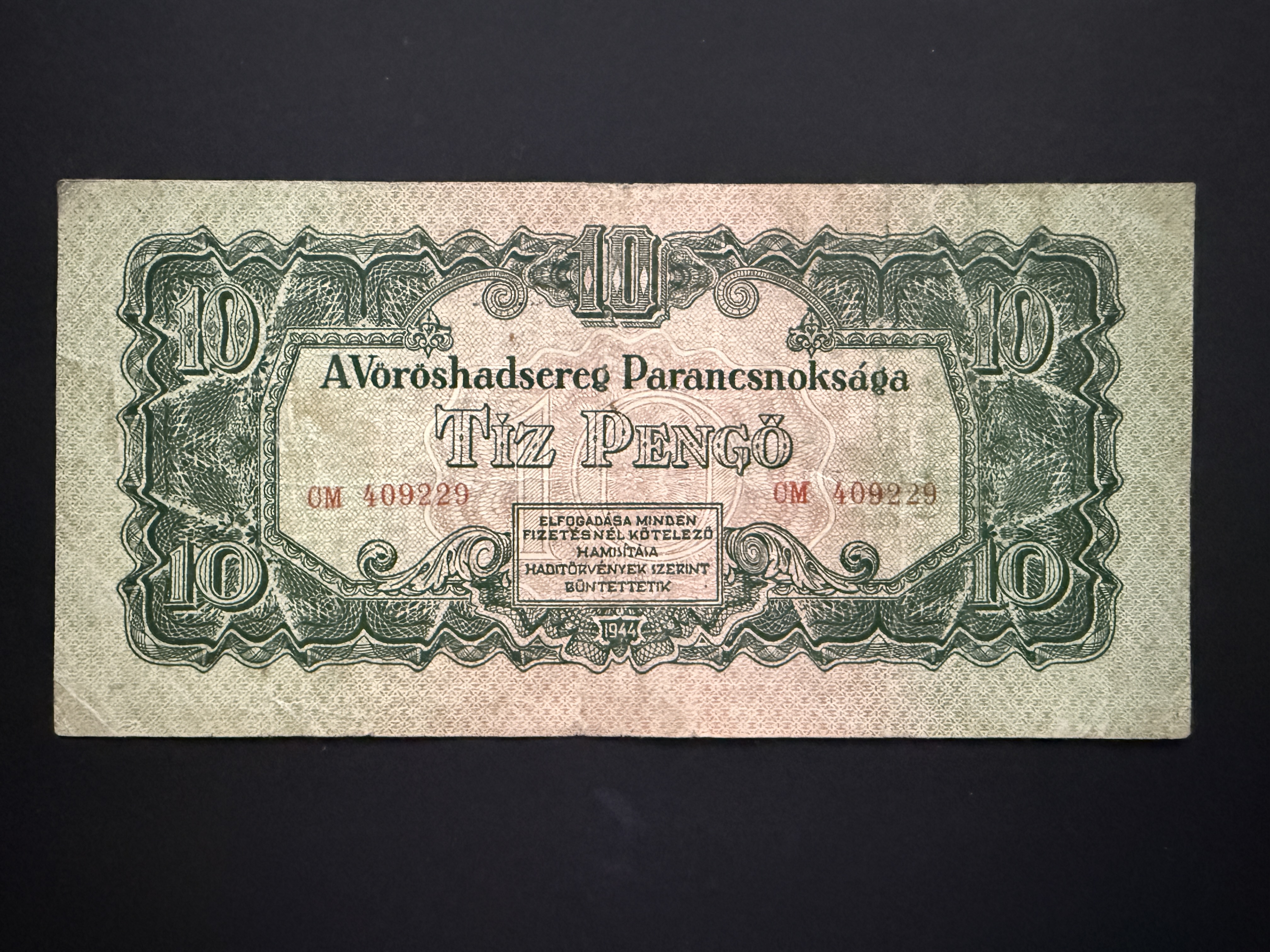 10 Pengő Vöröshadsereg (1944) Adamo P44 VF