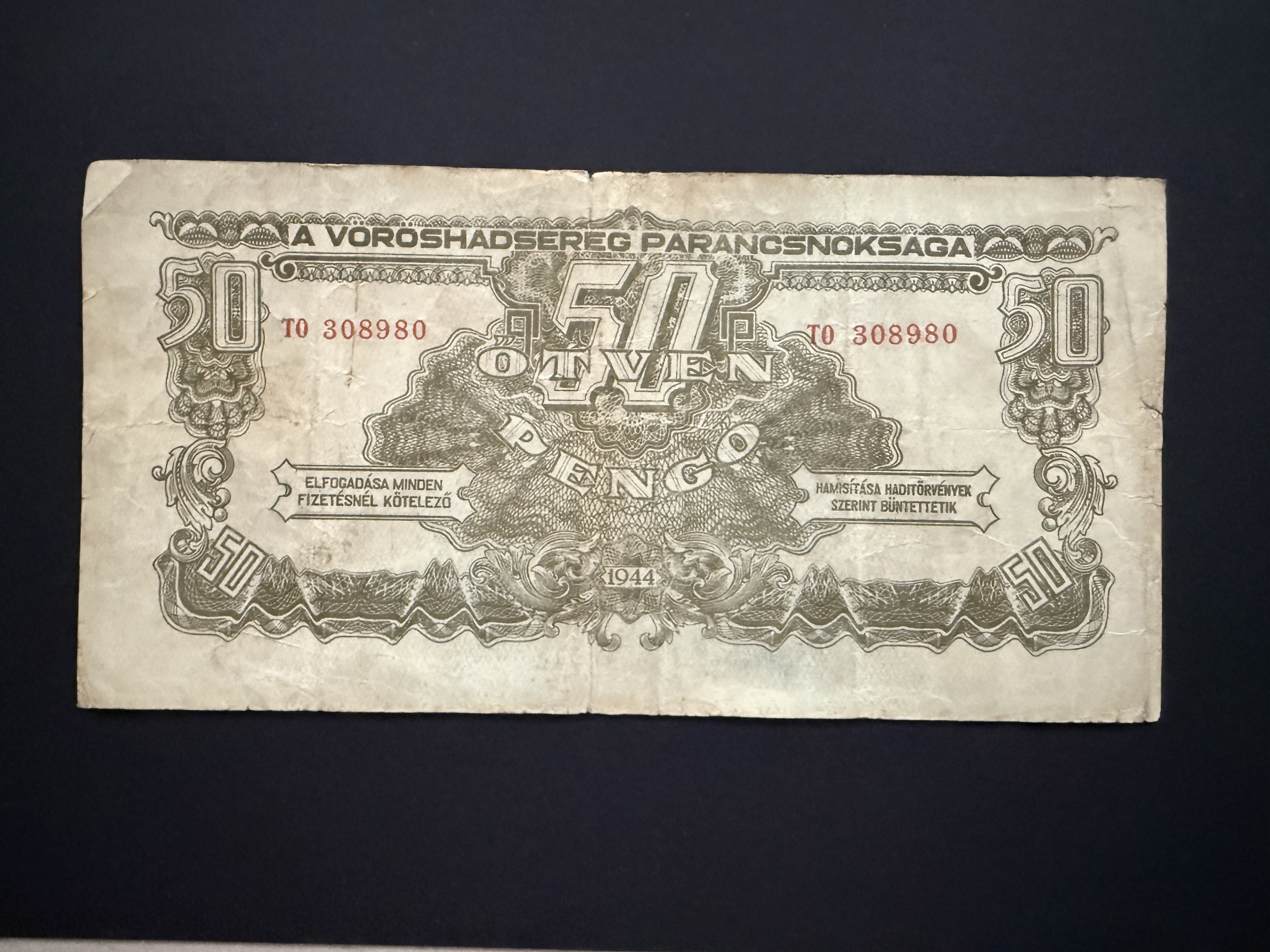 50 Pengő Vöröshadsereg (1944) Adamo P46 VF