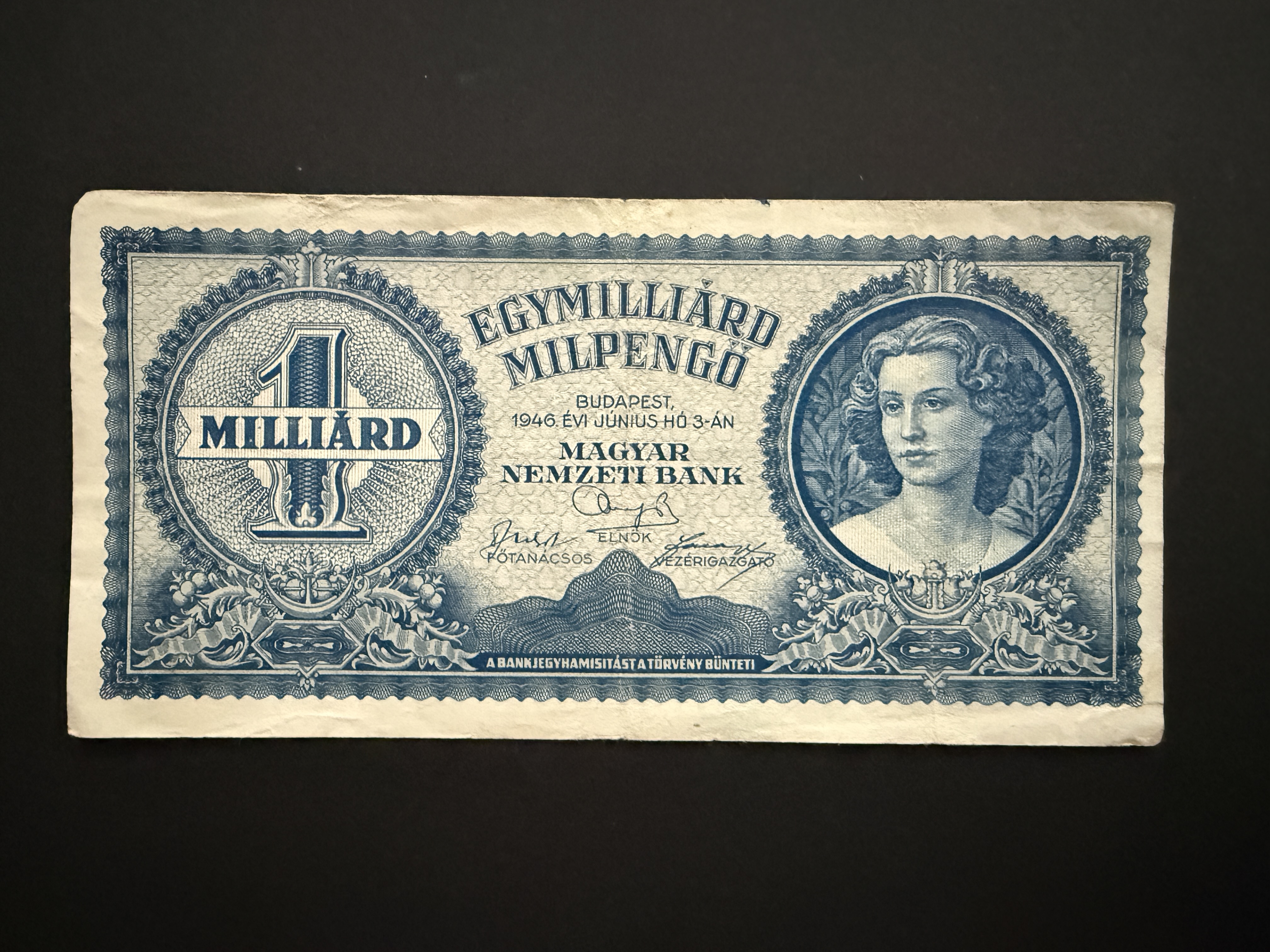 Egymilliárd Milpengő (1946) Adamo P34 VF