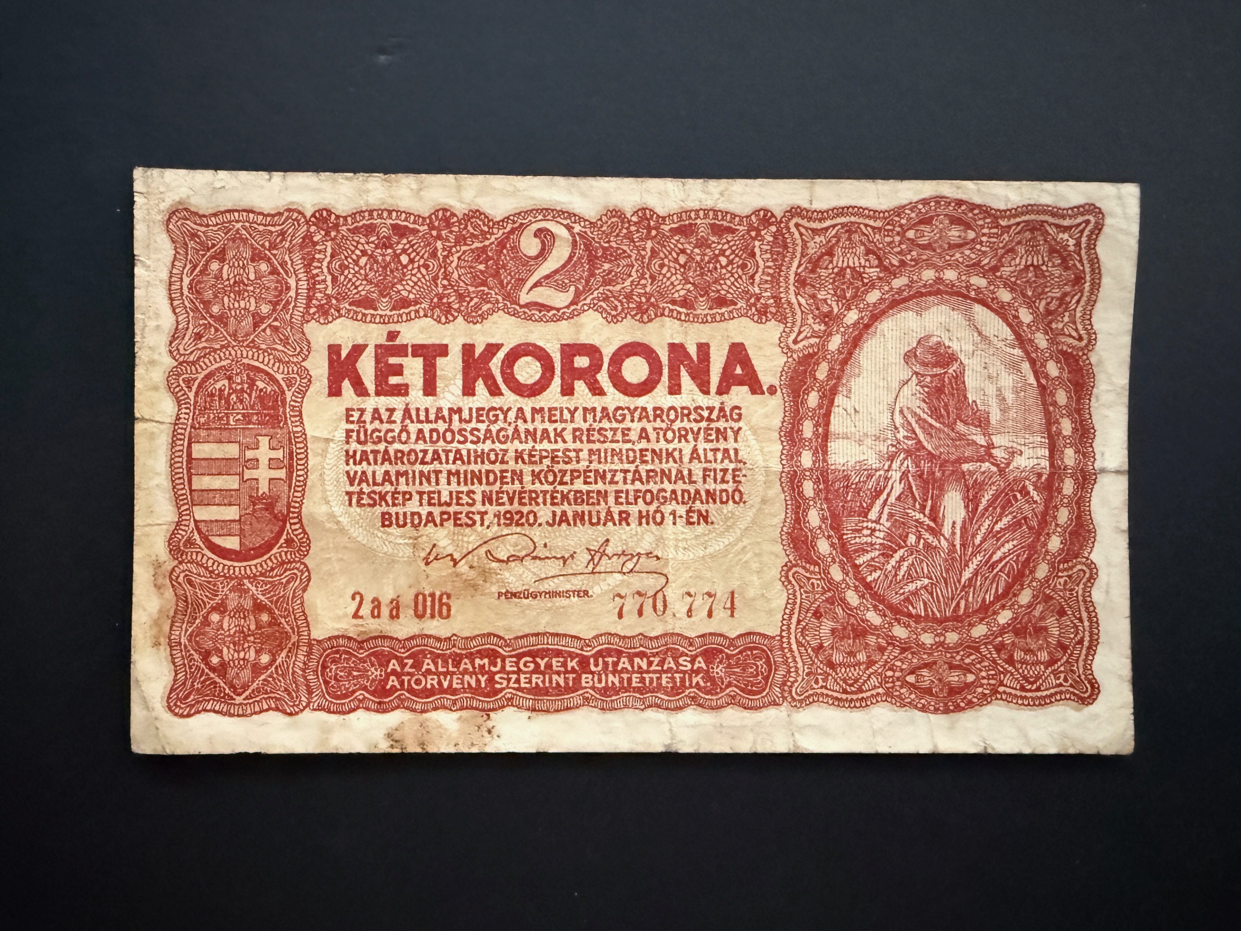 2 Korona 1920  Adamo K7 VF