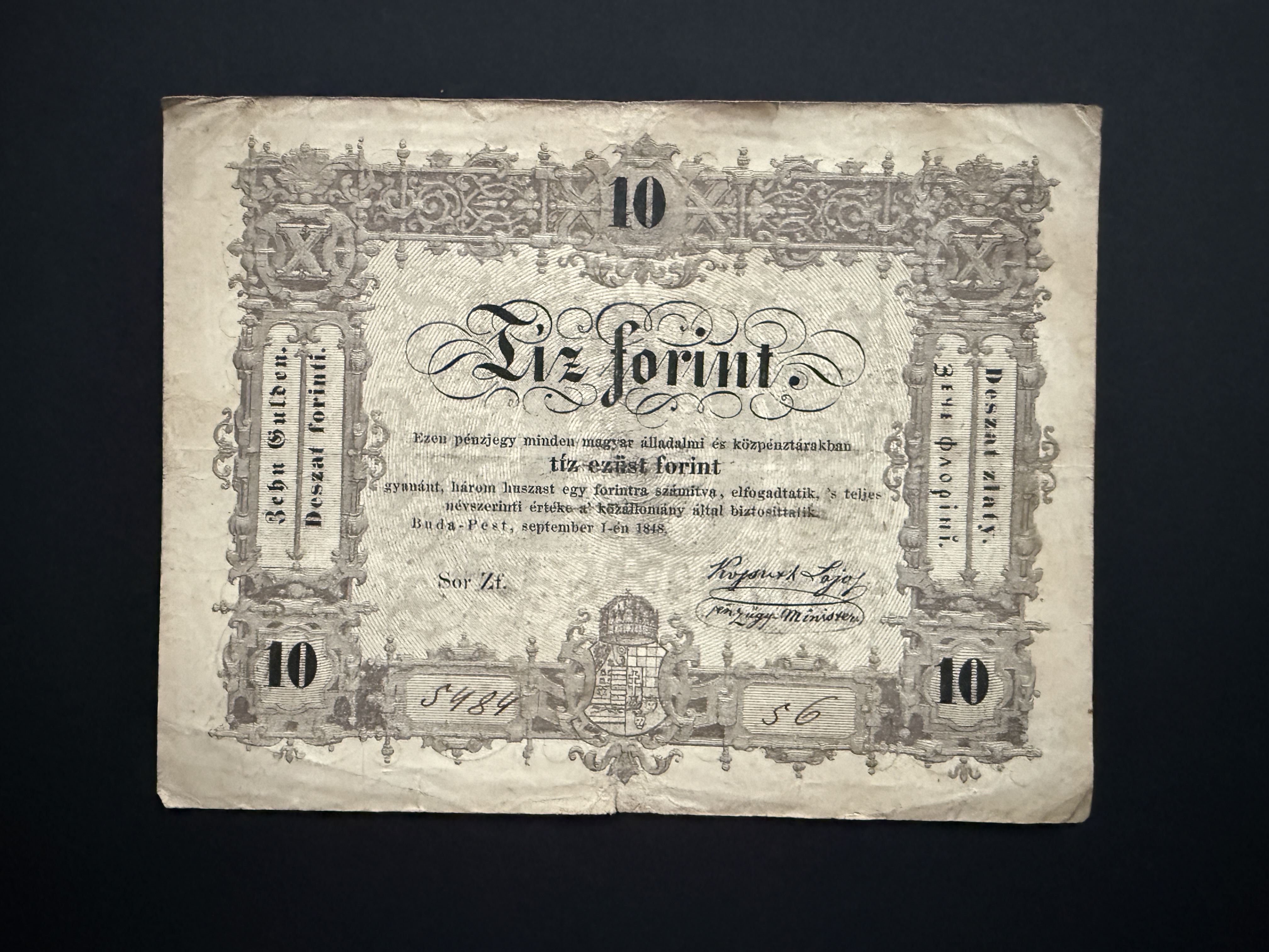 Szabadságharc 10 Forint (1848) VF Adamo G111