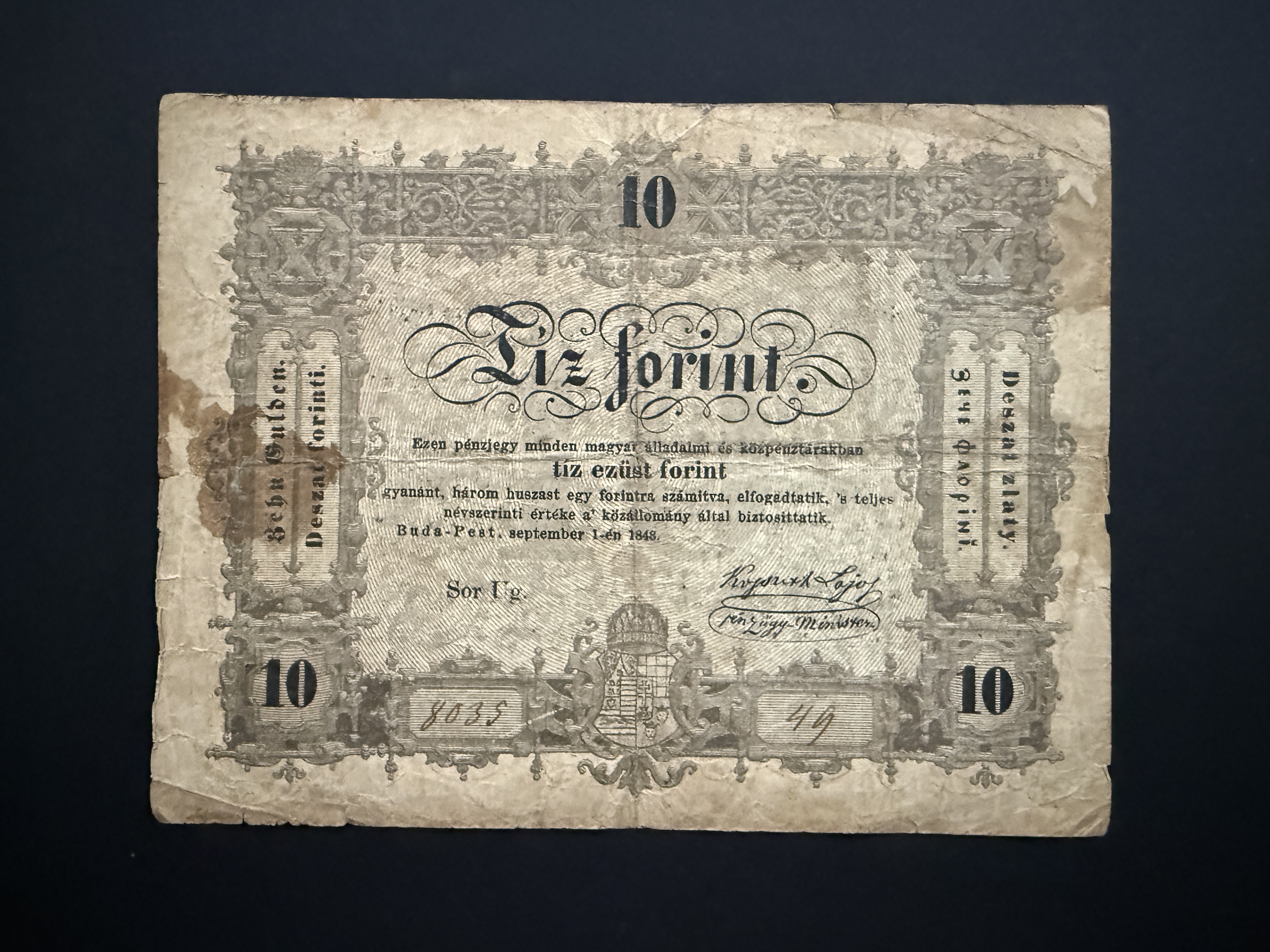 Szabadságharc 10 Forint (1848) F Adamo G111