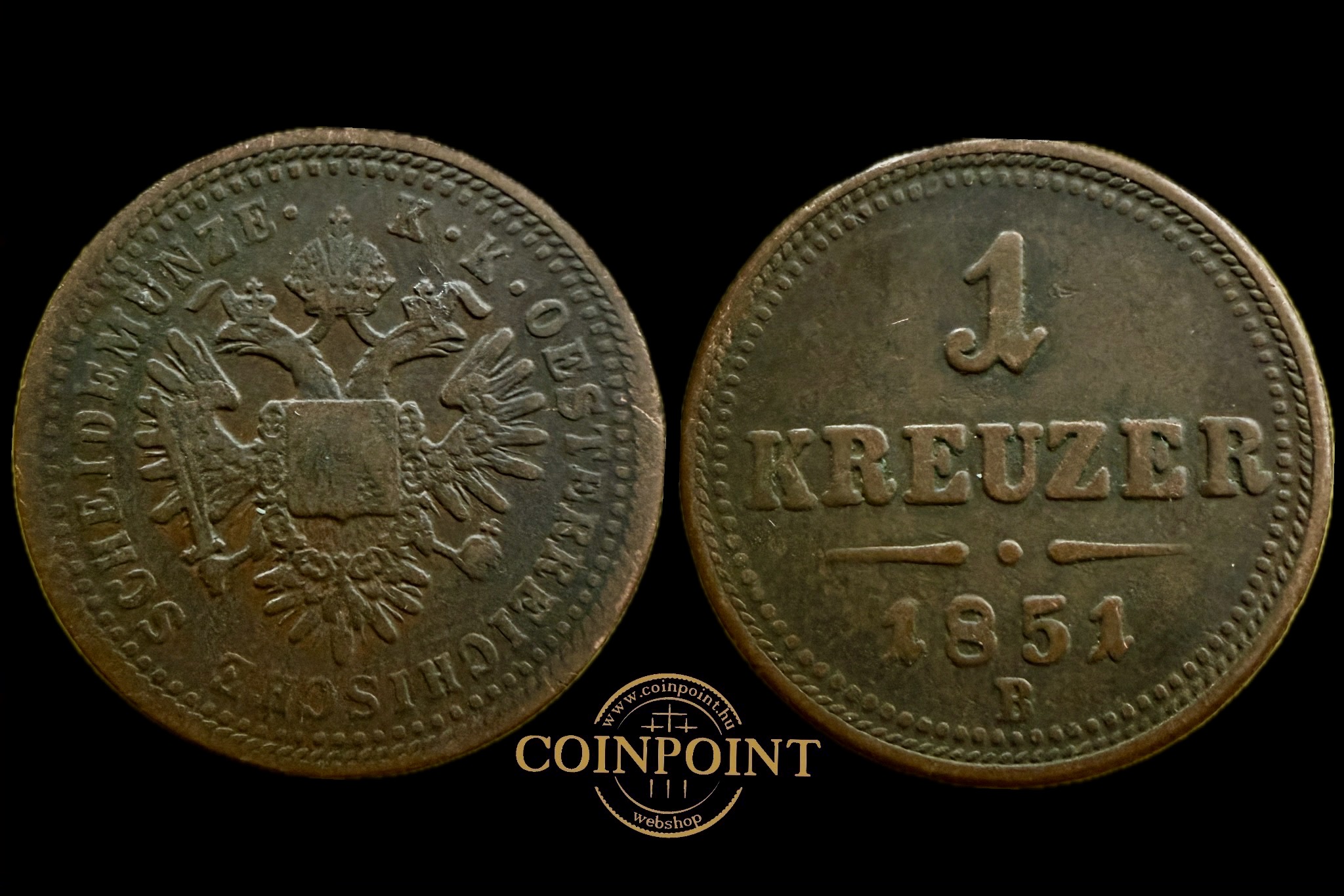 Ferenc József 1 Krajcár 1851B