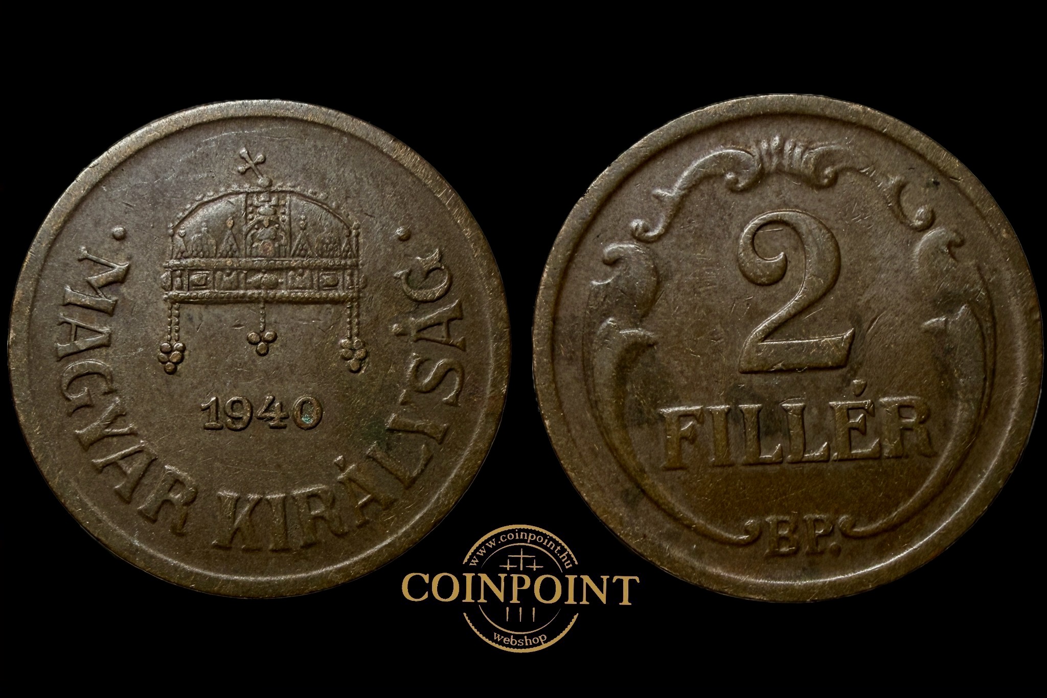 Magyar Királyság 2 Fillér 1940 BP Adamo  P2 