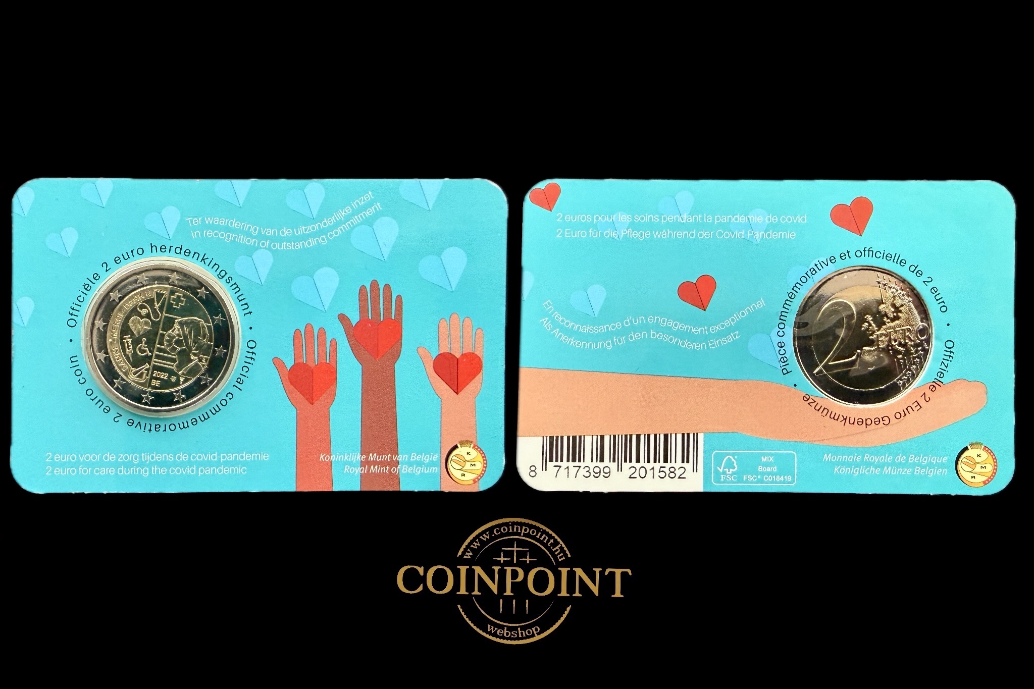 2 Euro 2022 Covid Belga díszkiadásban UNC