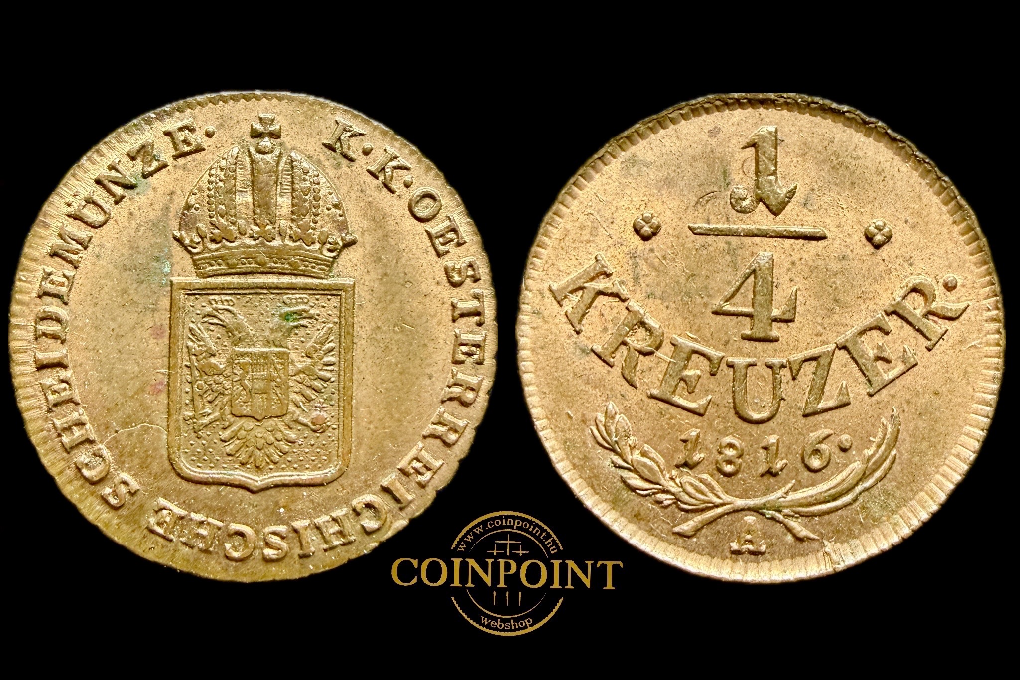 Ferenc 1/4 Krajcár (1816)A  aUNC Herinek 1135