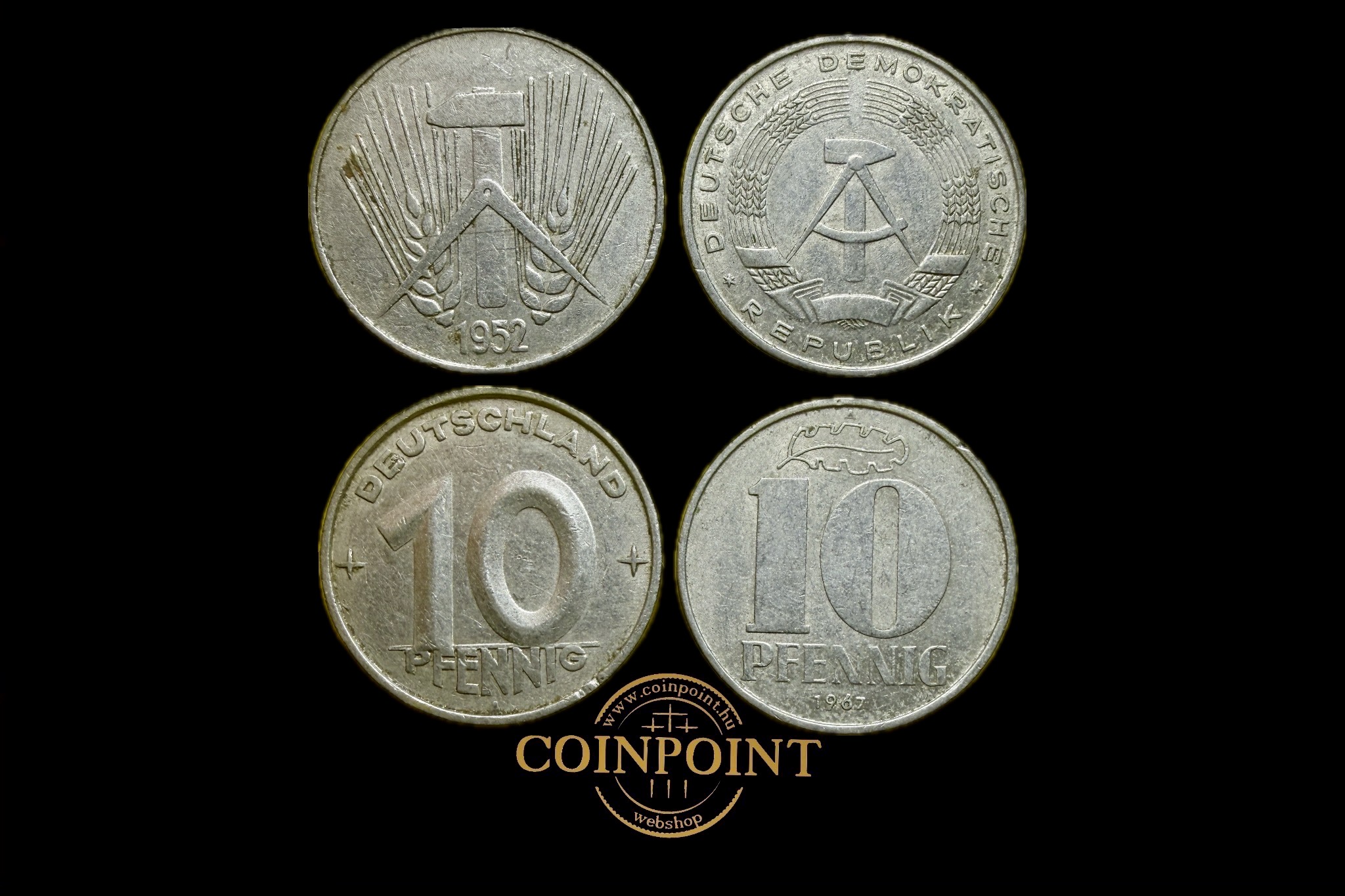 Lot 10 Pfennig (1952, 67)DDR 2db