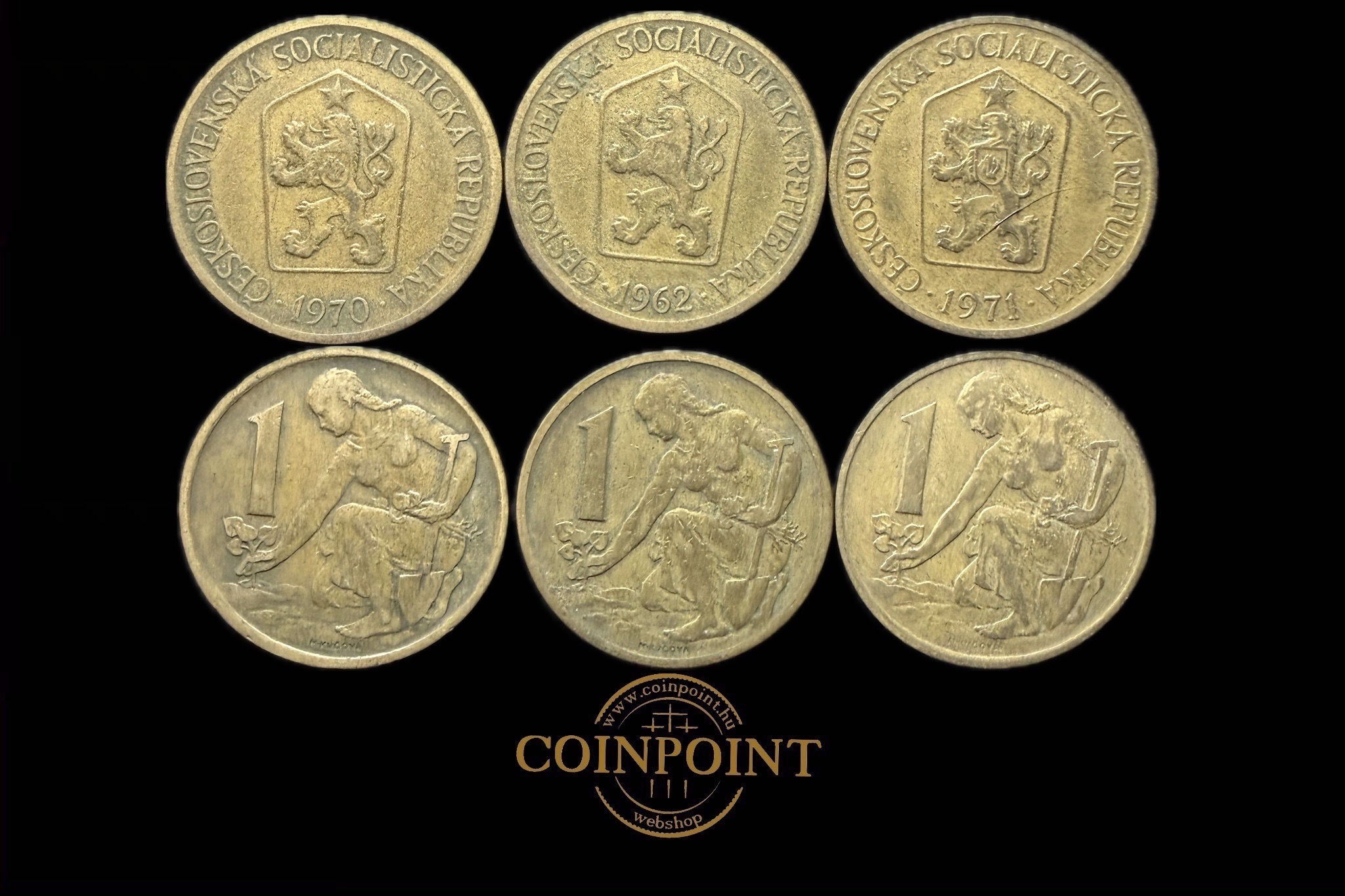 Lot Cseszlovák 1 Korona (1962,70,71) 3db