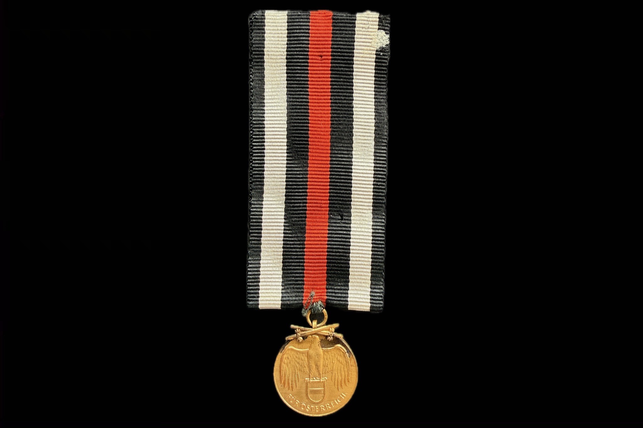 „Für Österreich 1914–1918” Osztrák Háborús miniatűr Emlékérem mellszalagon
