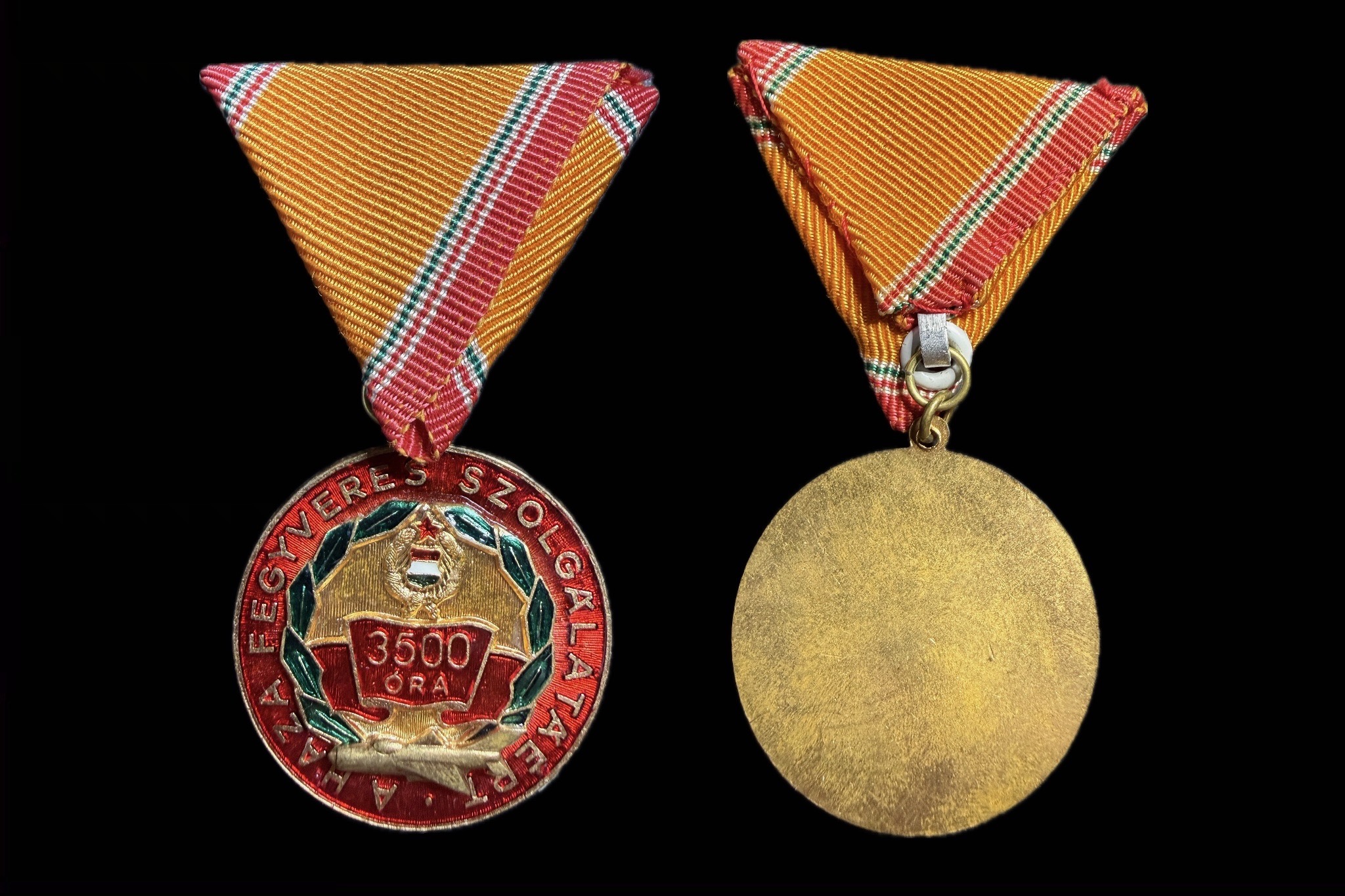 Szolgálati Érdemérem 3500 repült óra után zománcozott  kitüntetés mellszalagon