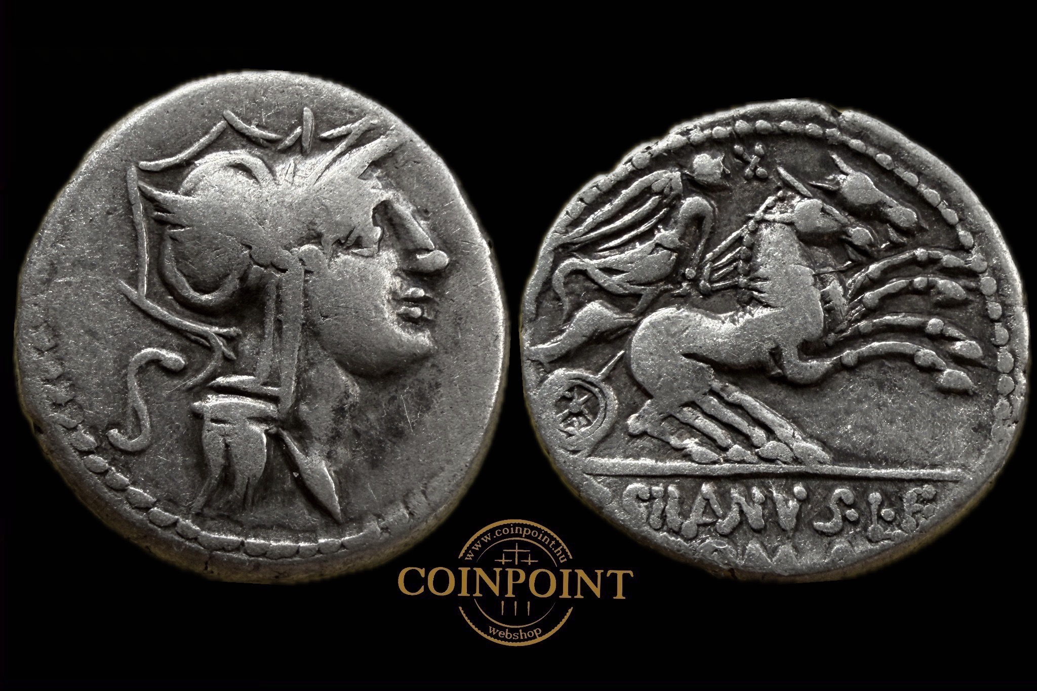 D.Lunius Silanus (i.e.91)Róma Dénár