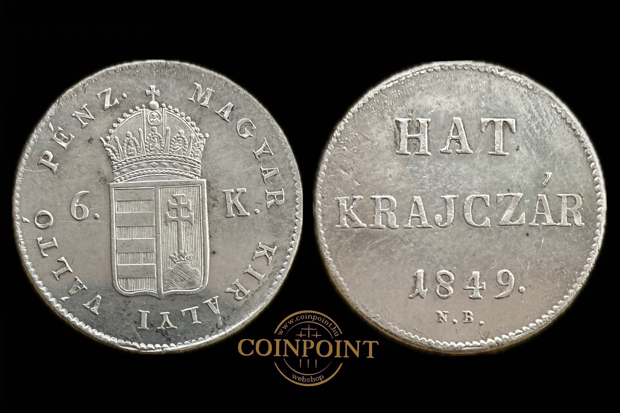 Szabadságharc 6 Krajcár 1849 N-B Adamo B3