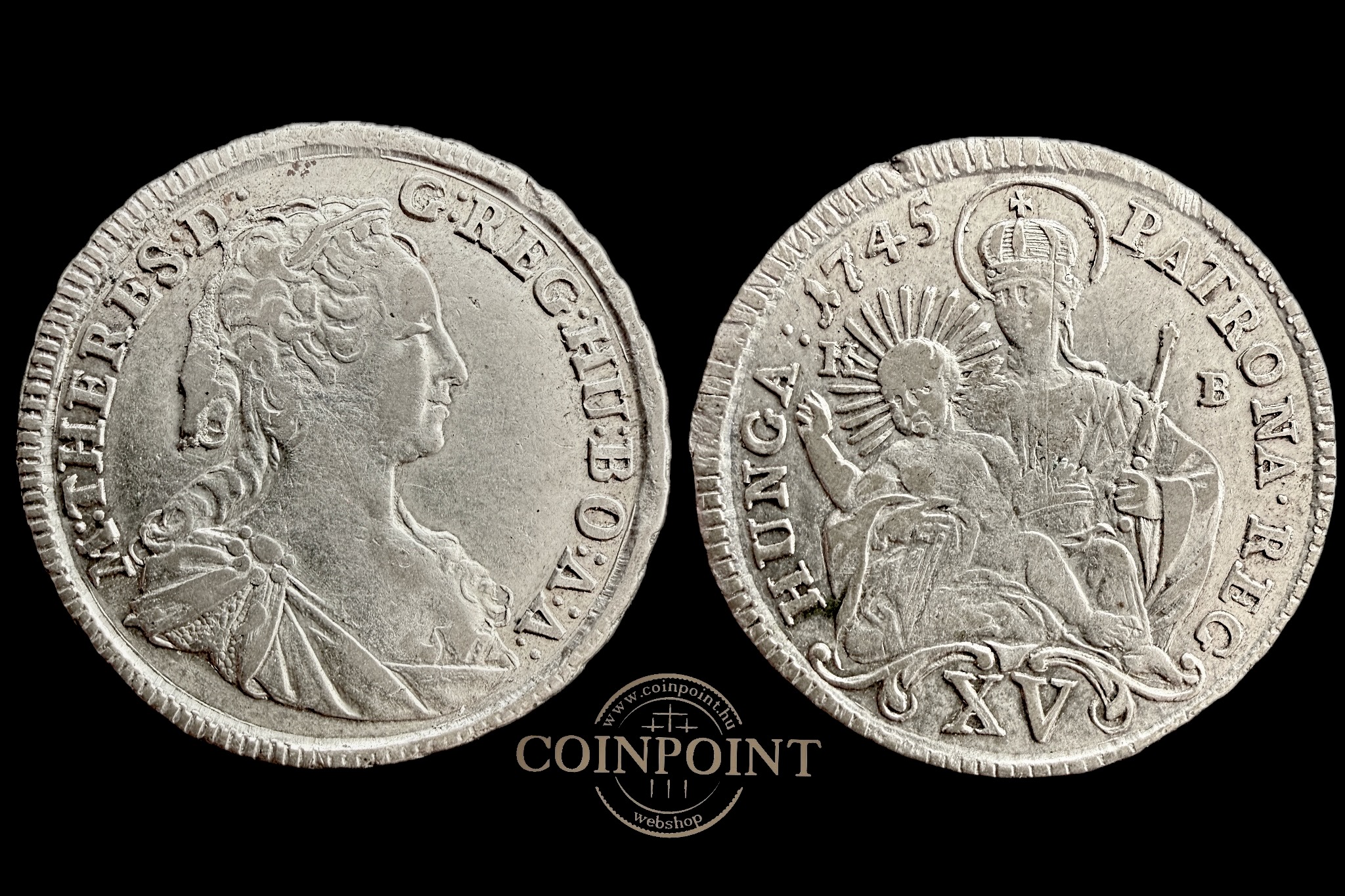 Mária Terézia 15 Krajcár (1745) KB H-1711( kis fej )