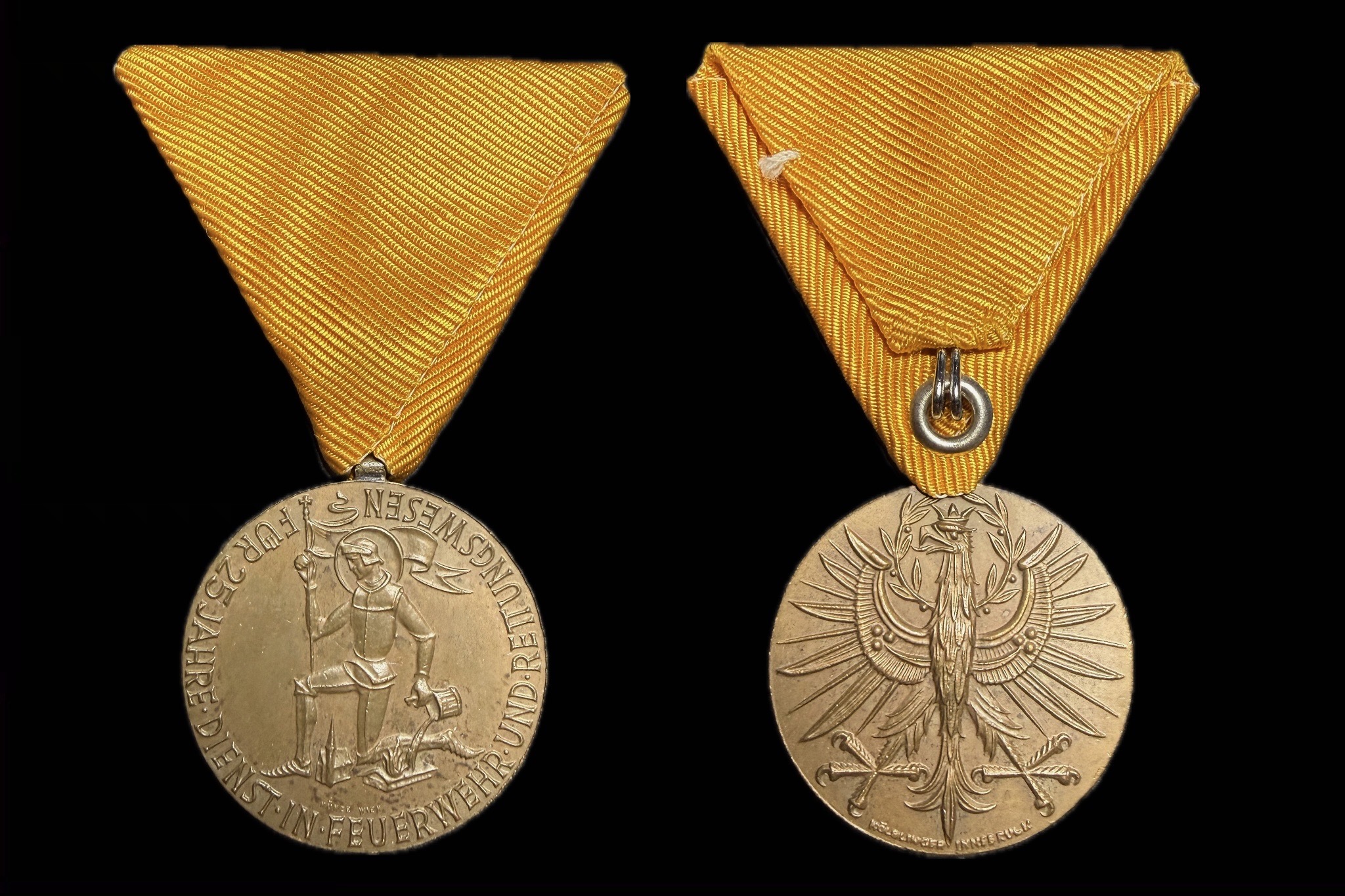 Osztrák Tűzoltó Szolgálati kitüntetés Bronz Érdemérem 