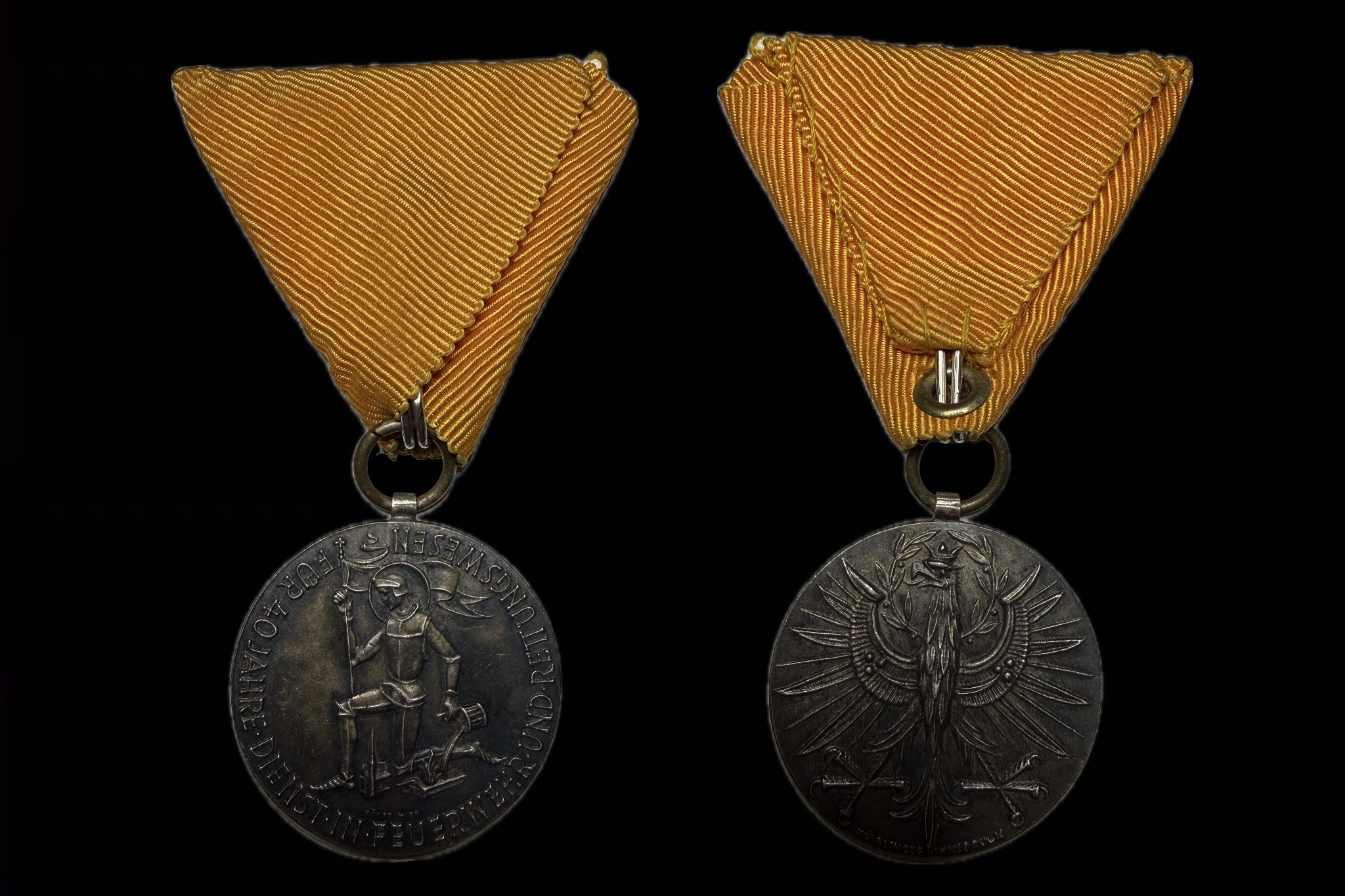 Osztrák Tűzoltó Szolgálati kitüntetés Ezüst Érdemérem 