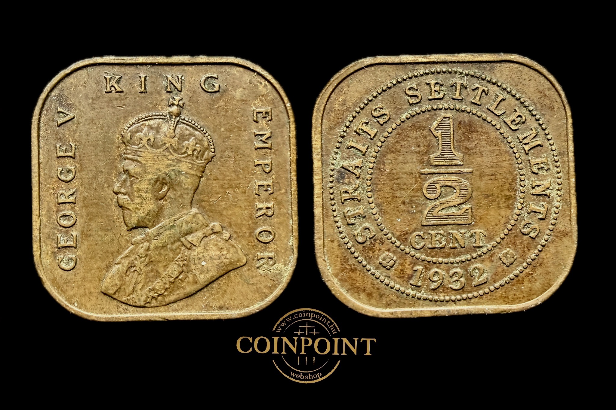 British Malaysia Straits Settlements V.Geoorge 1/2 Cent 1932