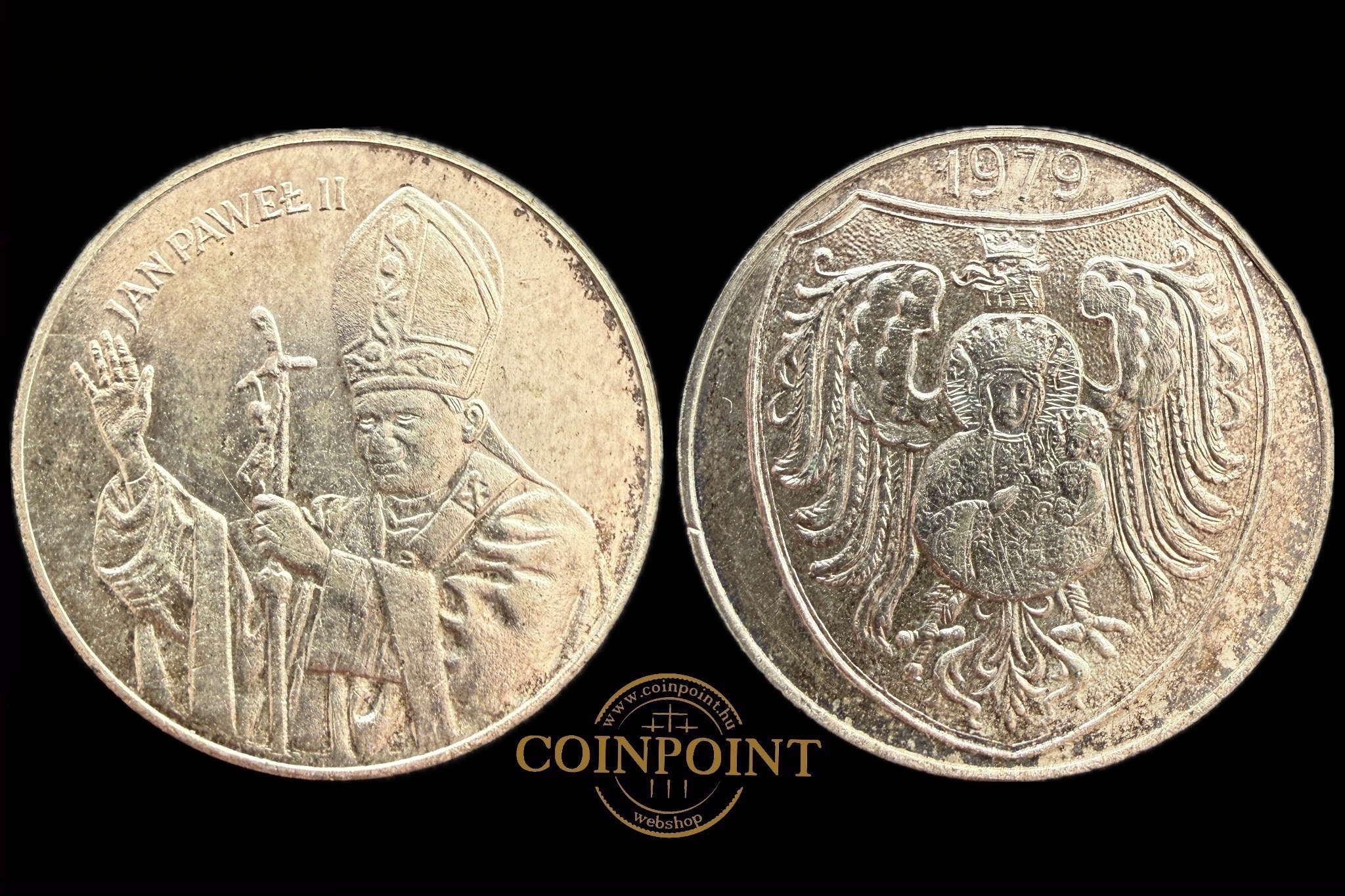  II. János Pál pápát lengyel ezüst emlékérm 1979-es első lengyelországi látogatása